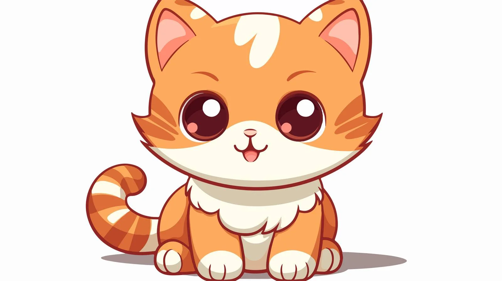 Retro Cute Kawaii Cat Illustration — free download from Dotvec