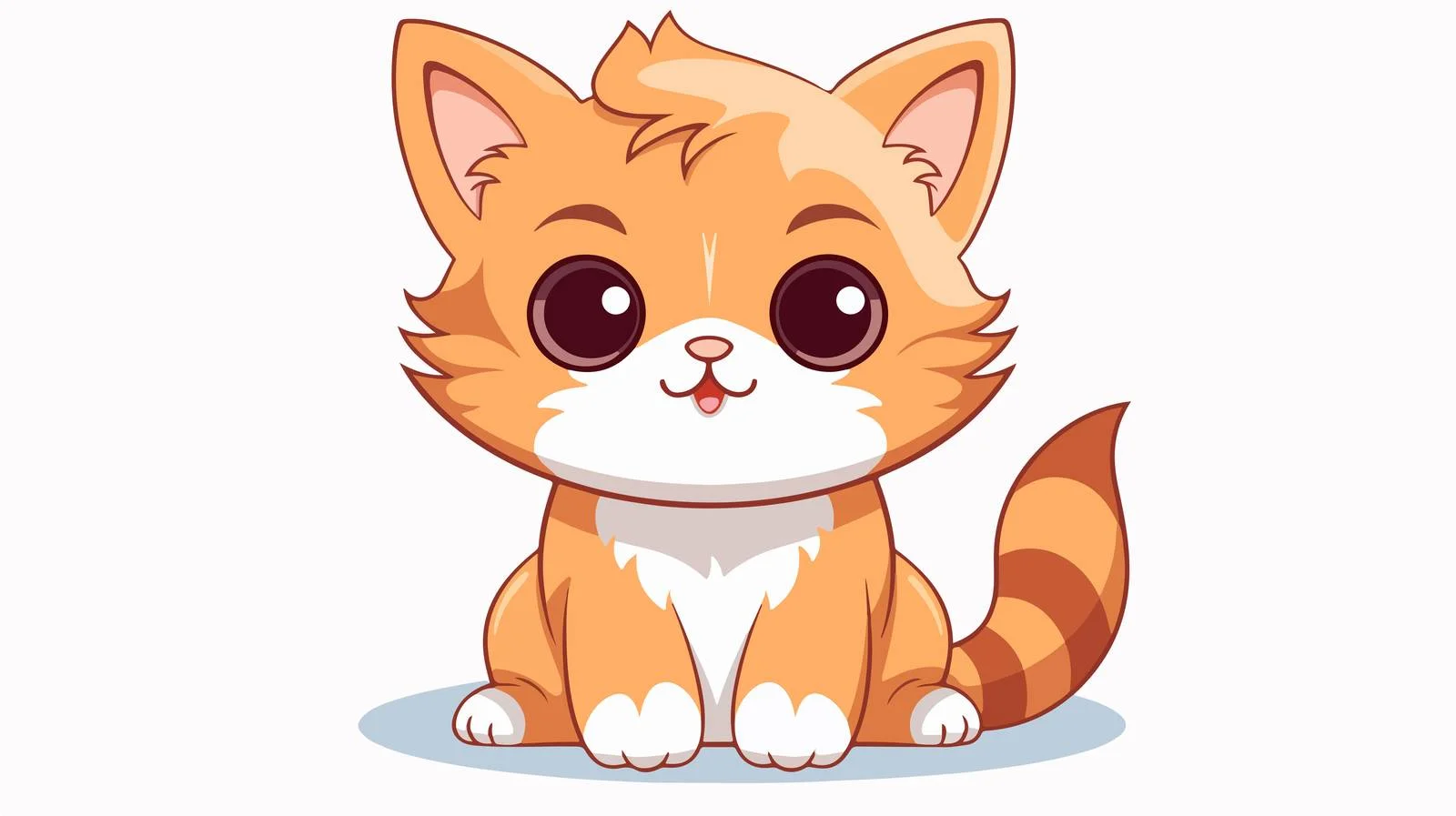 Vintage Cute Kawaii Cat Cartoon Illustration — free download from Dotvec