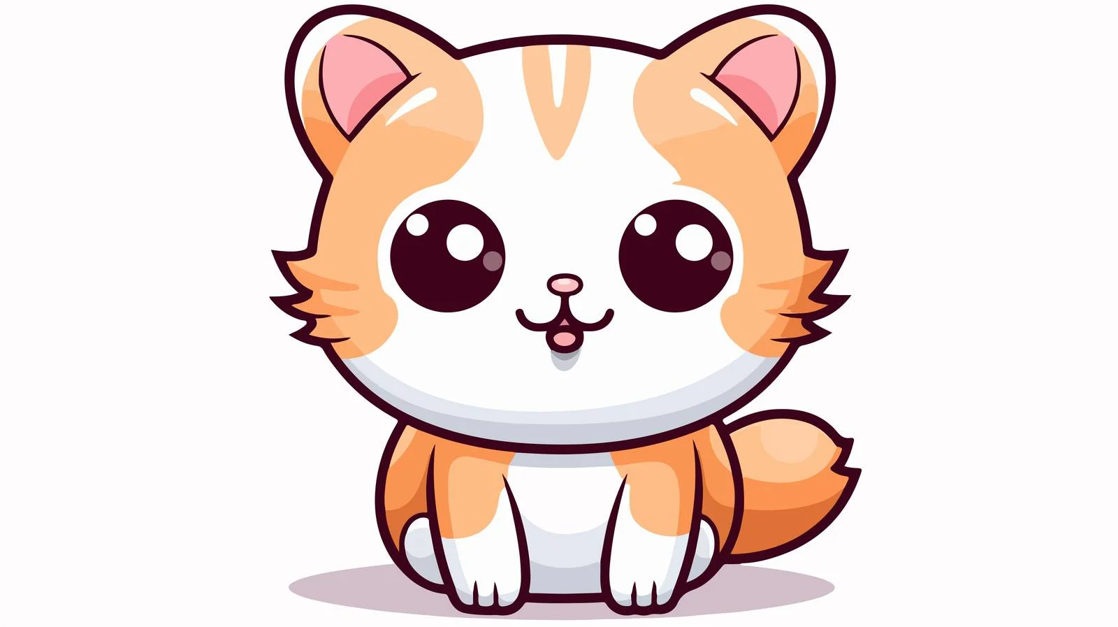 Kawaii Cat Cartoon Illustration — free download from Dotvec