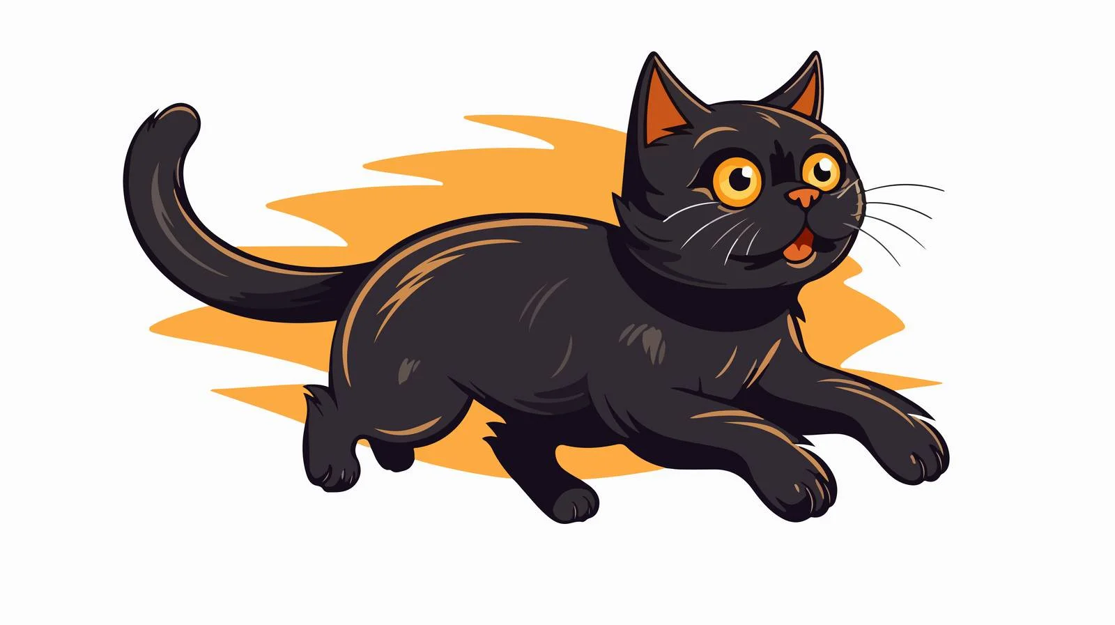 Jumping Retro Cartoon Cat Vector Illustration — free download from Dotvec