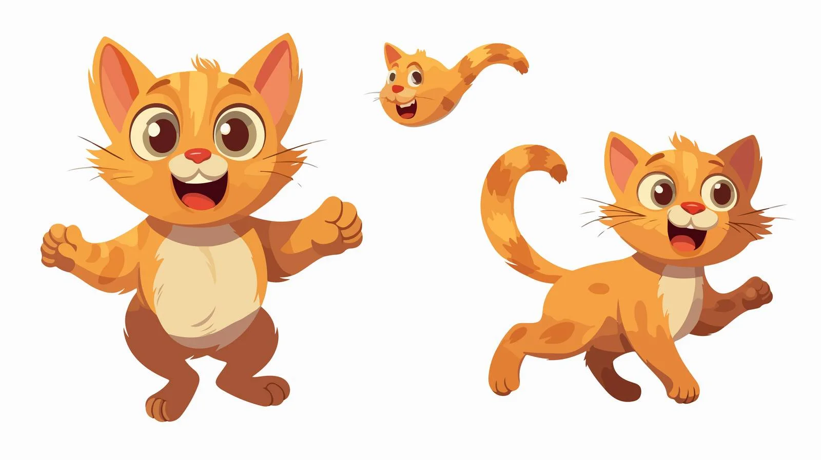 Playful Jumping Cat Vector Illustration — free download from Dotvec