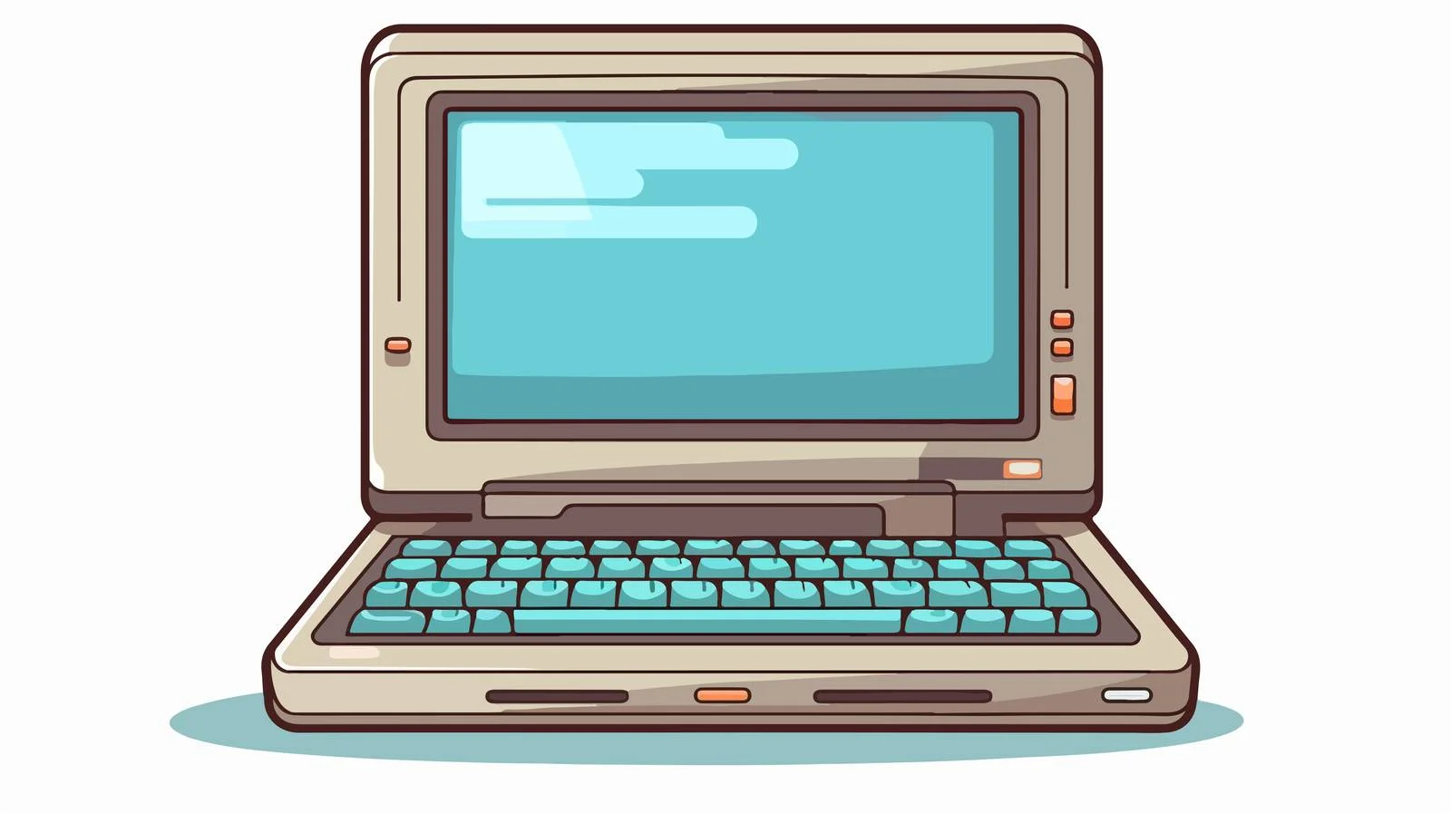 Vintage Laptop Cartoon Vector Illustration — free download from Dotvec