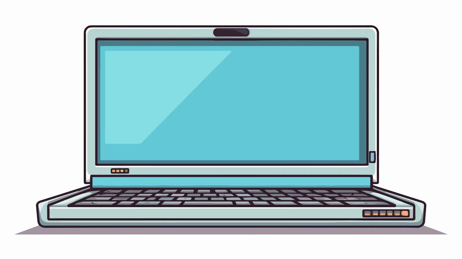 Retro Cartoon Laptop Computer Vector Illustration — free download from Dotvec