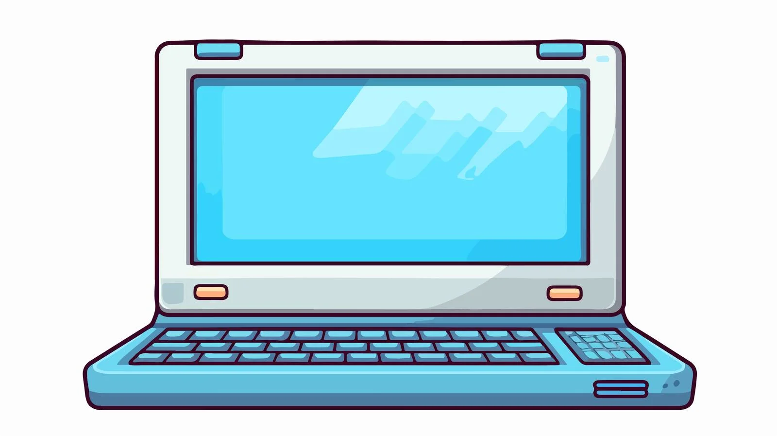 Vintage Cartoon Laptop Computer Vector Illustration — free download from Dotvec