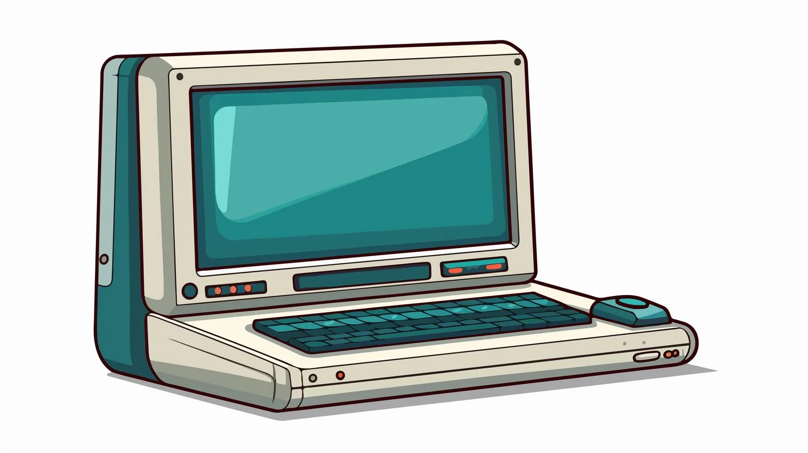 Vintage Cartoon Laptop Computer Vector Illustration — free download from Dotvec