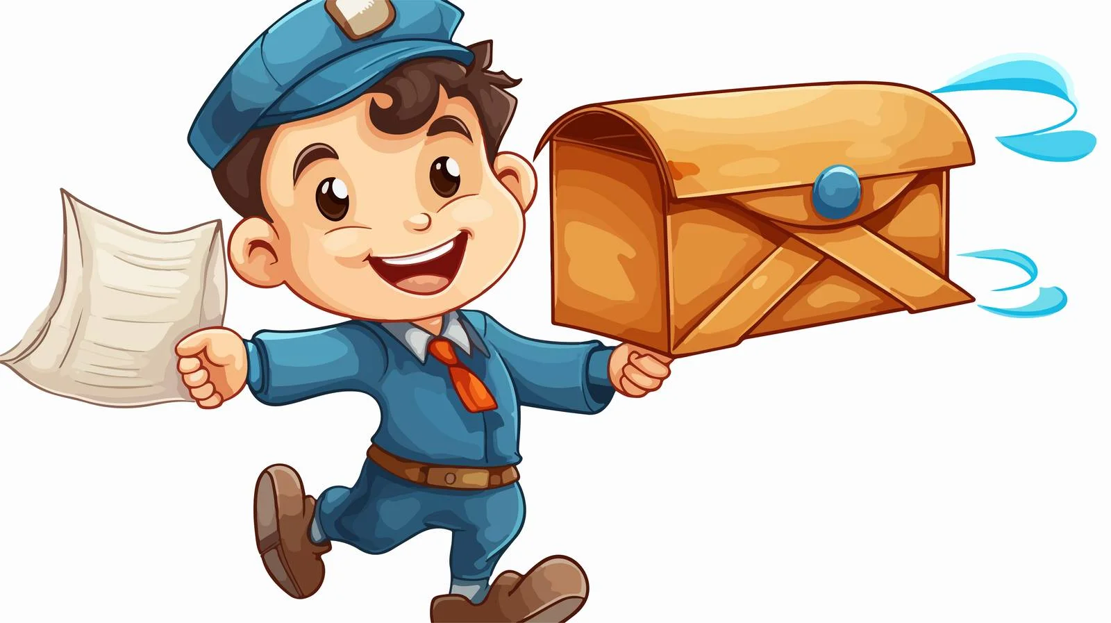Vintage Cartoon Self-Delivering Letter Illustration — free download from Dotvec