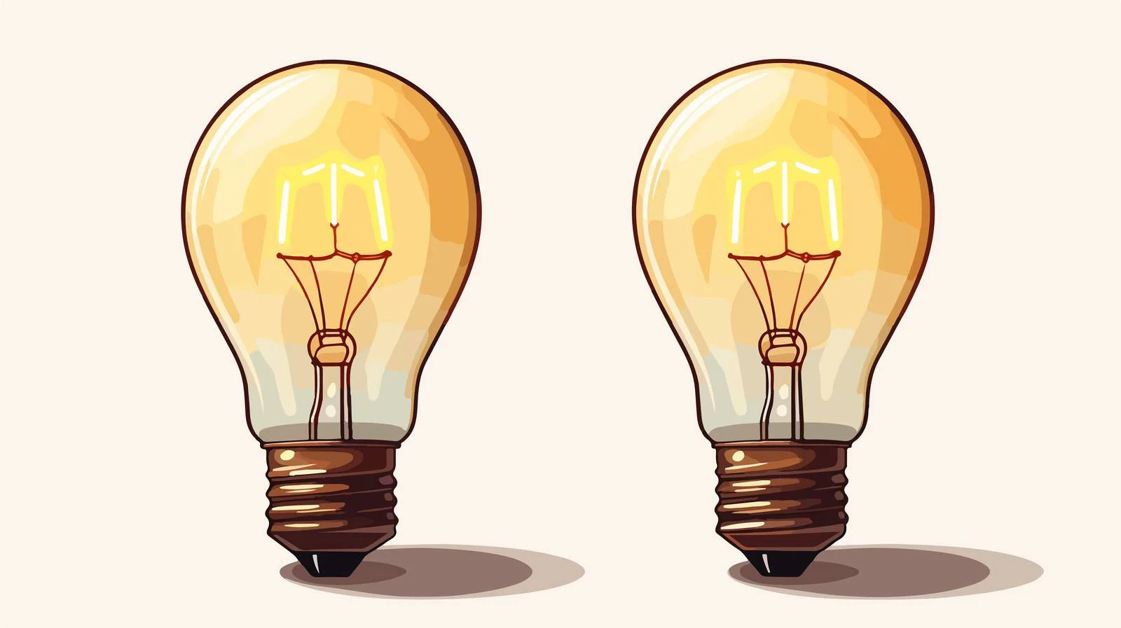 Retro Cartoon Light Bulb Illustration — free download from Dotvec