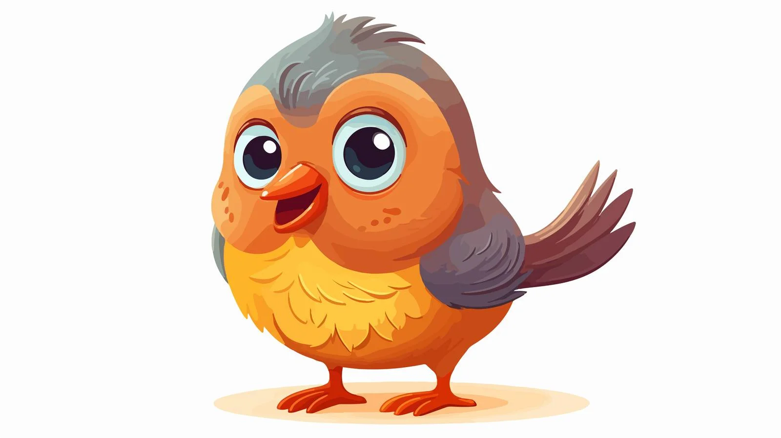 Retro Cartoon Little Bird Vector Illustration — free download from Dotvec