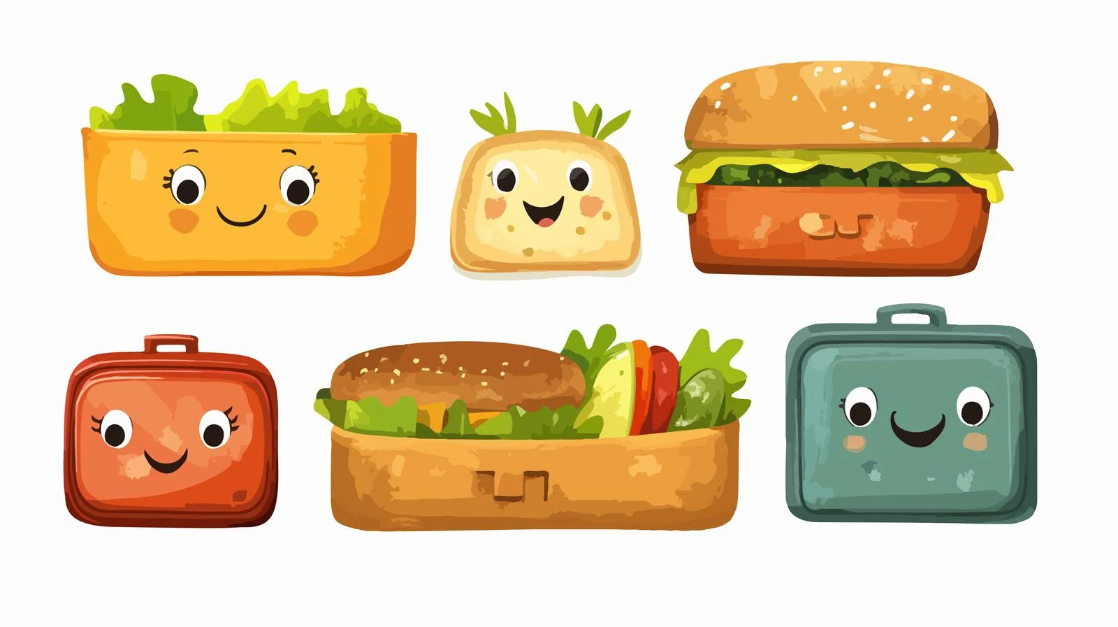 Retro Cartoon Lunchbox Character Vector Illustration — free download from Dotvec