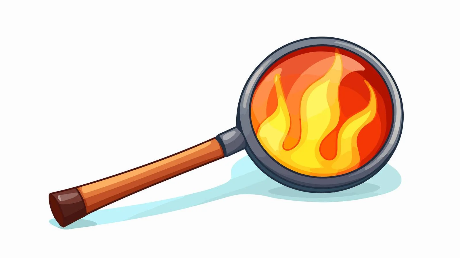 Retro Cartoon Magnifying Glass Starting Fire — free download from Dotvec
