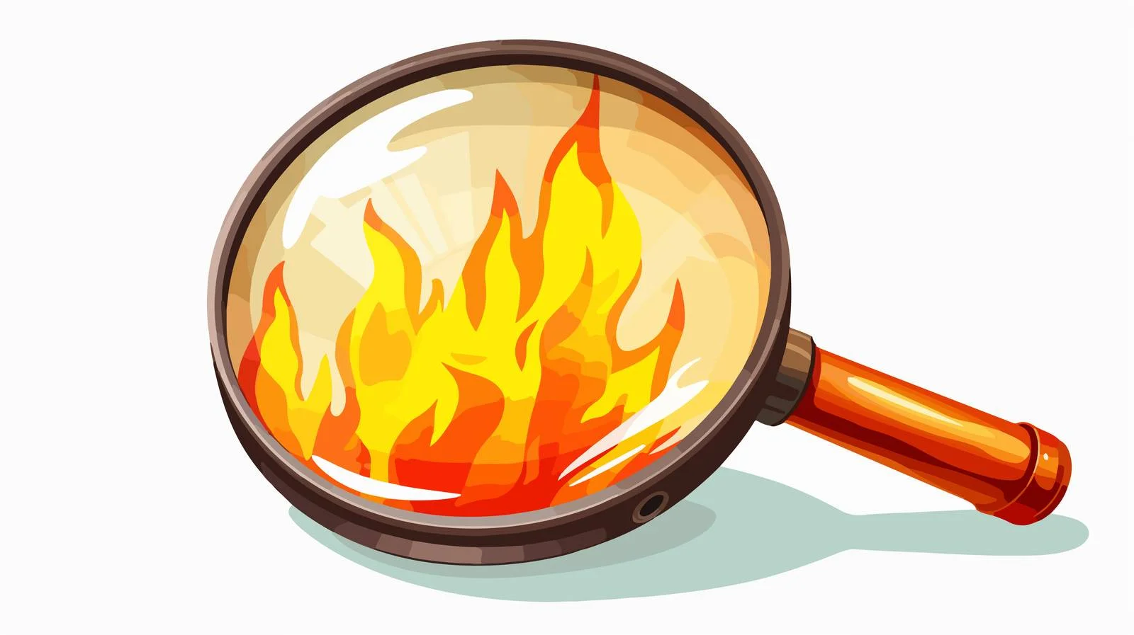 Vintage Cartoon Magnifying Glass Igniting Flame — free download from Dotvec