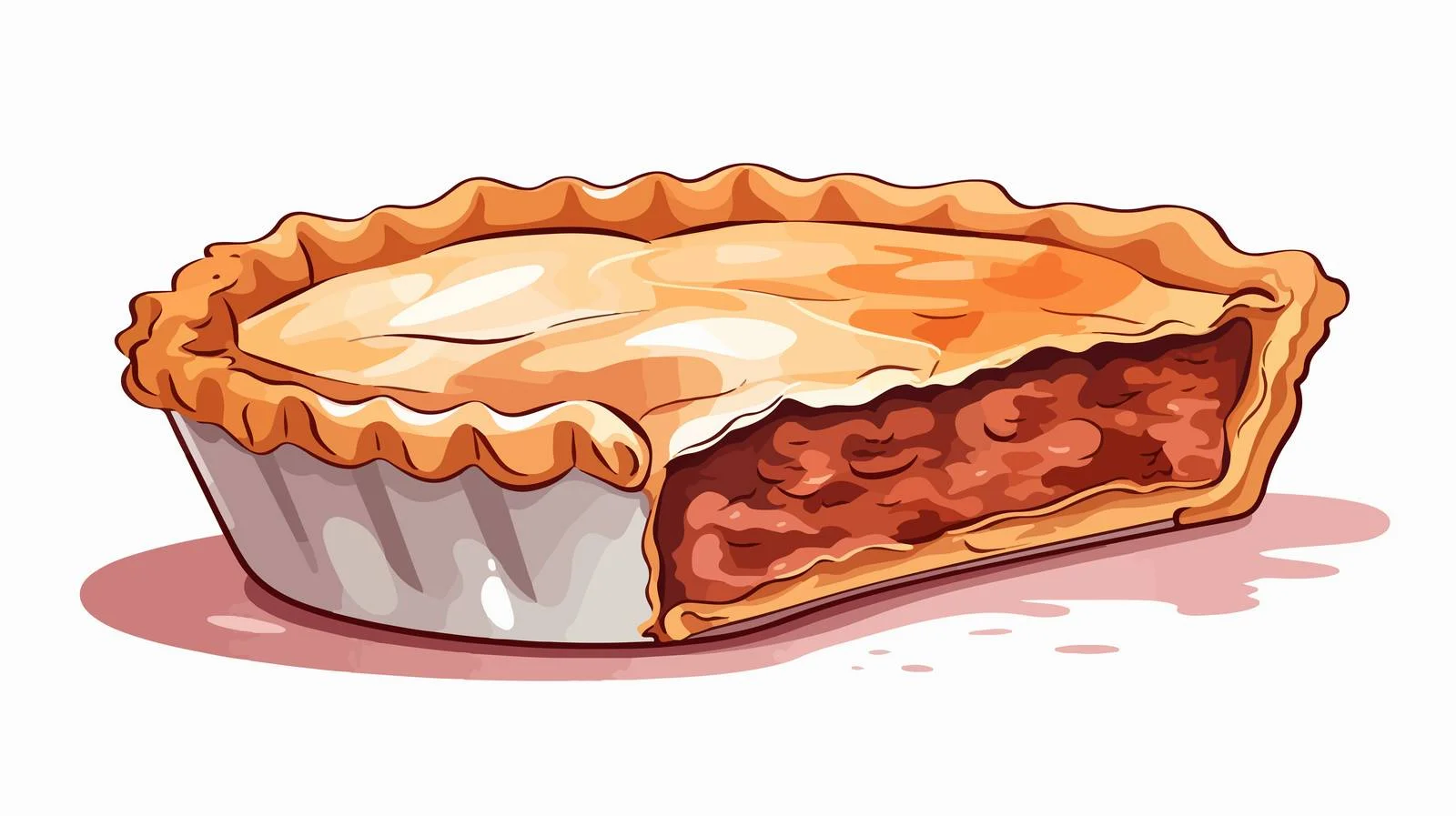 Vintage Meat Pie Vector Illustration