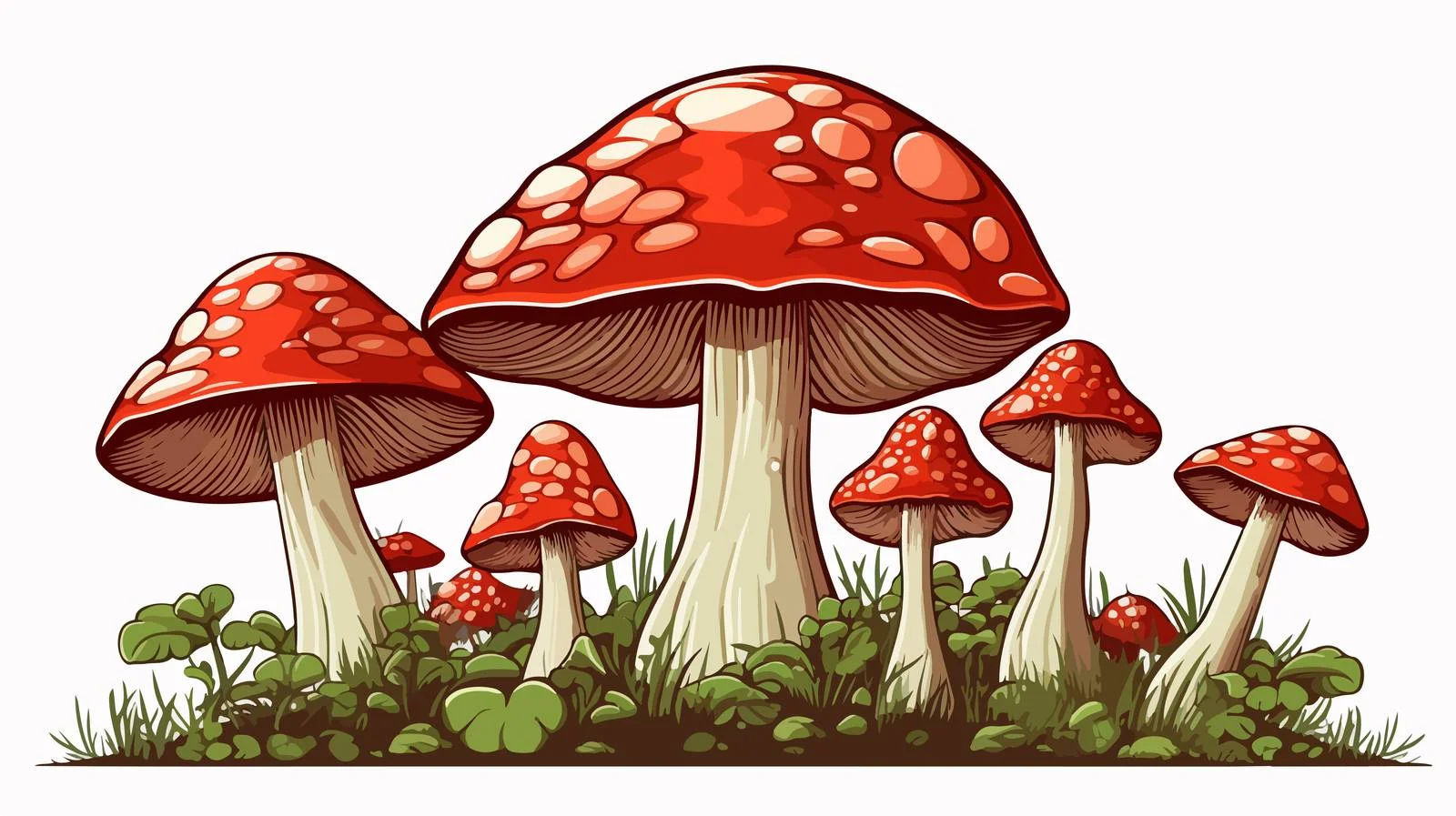 Retro Cartoon Mushroom Illustration — free download from Dotvec