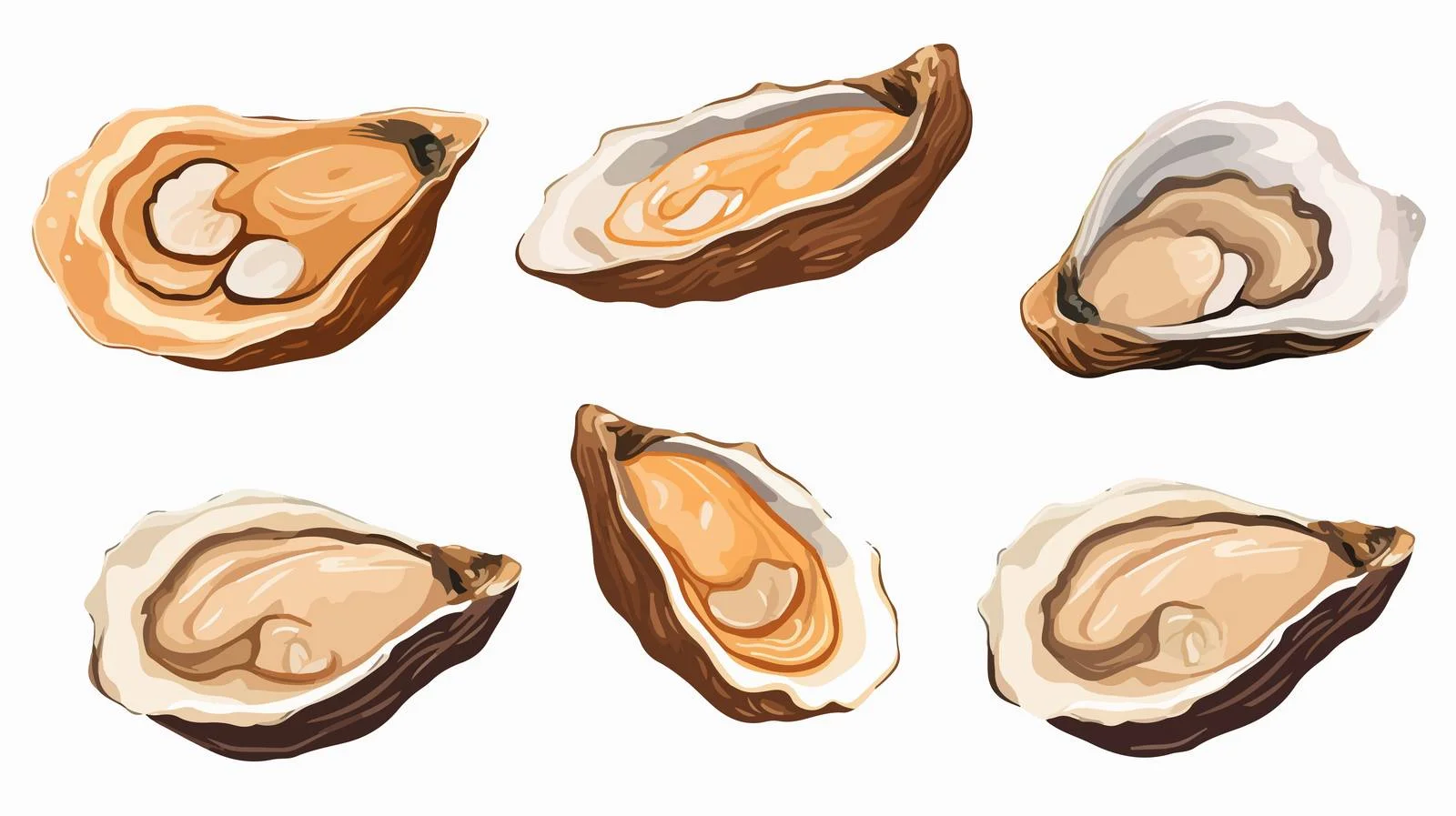 Retro Cartoon Oysters Stock Vector Illustration — free download from Dotvec