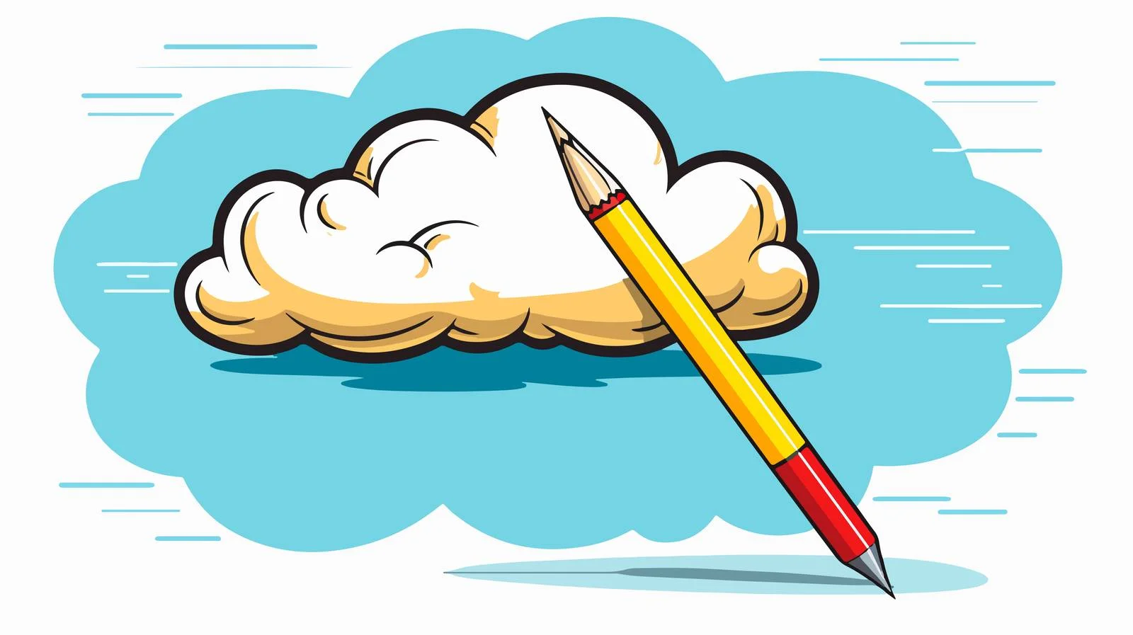 Vintage Pencil with Thought Bubble — free download from Dotvec