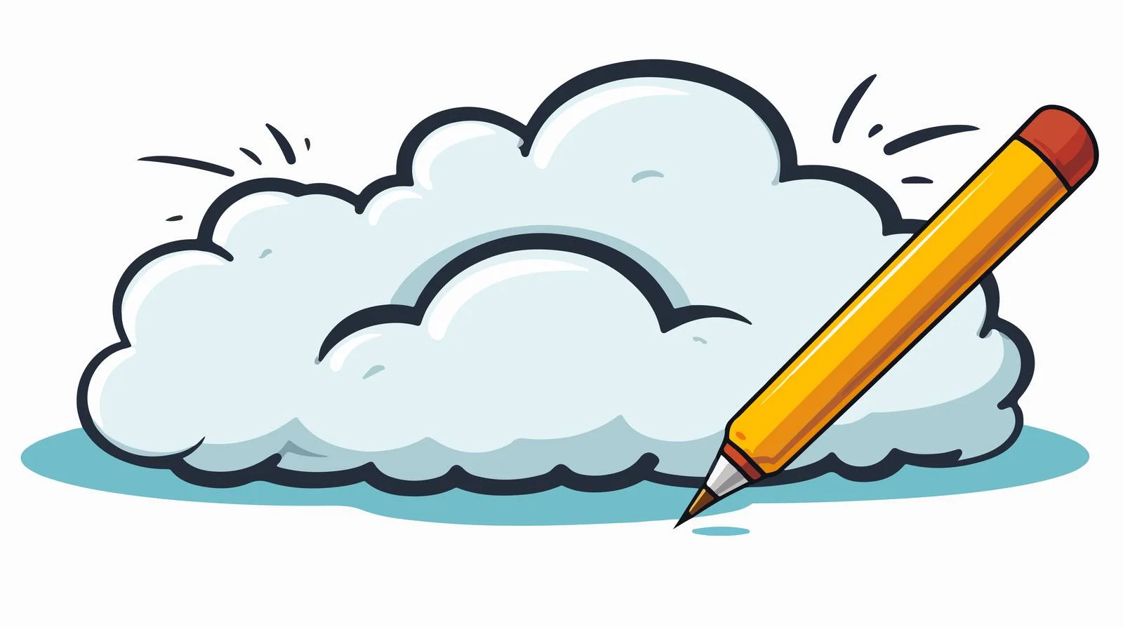 Retro Cartoon Pencil with Thought Bubble — free download from Dotvec