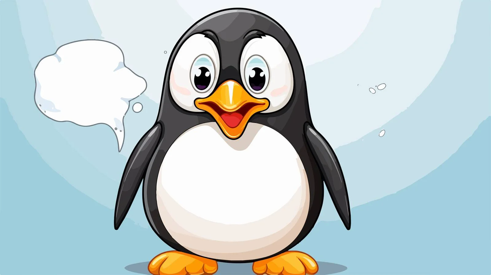 Vintage Penguin with Speech Bubble Illustration — free download from Dotvec