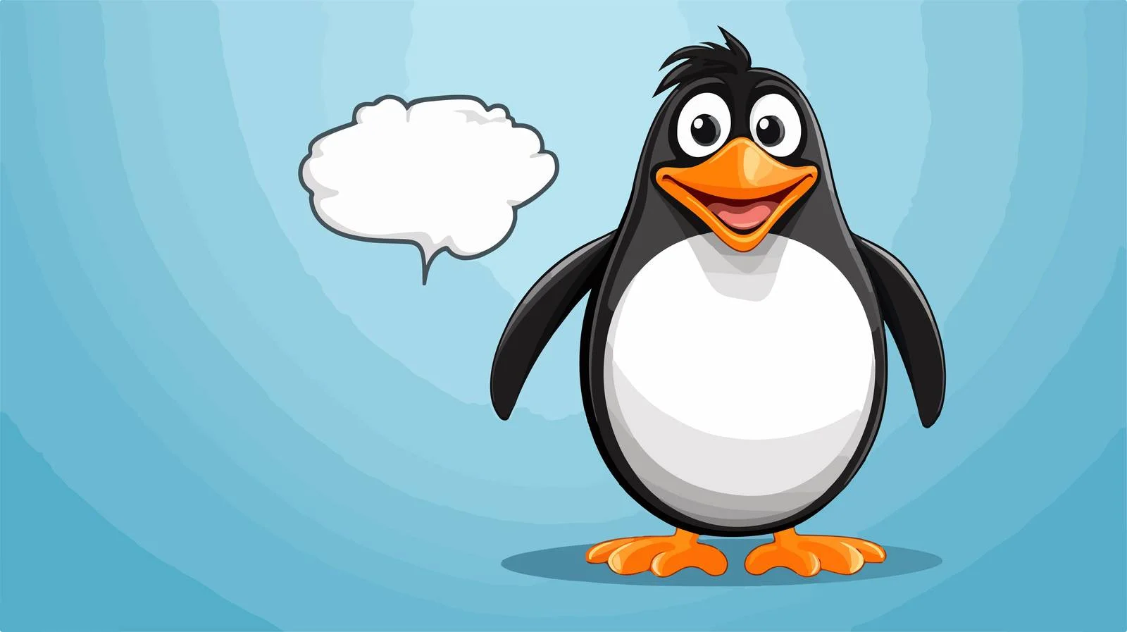 Vintage Penguin with Speech Bubble Illustration — free download from Dotvec