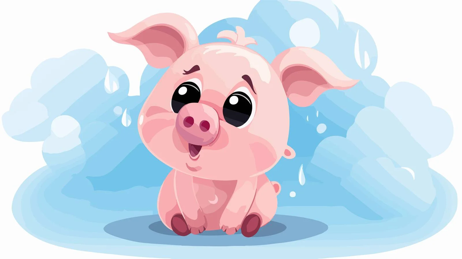 Vintage Cartoon Pig with Thought Bubble — free download from Dotvec