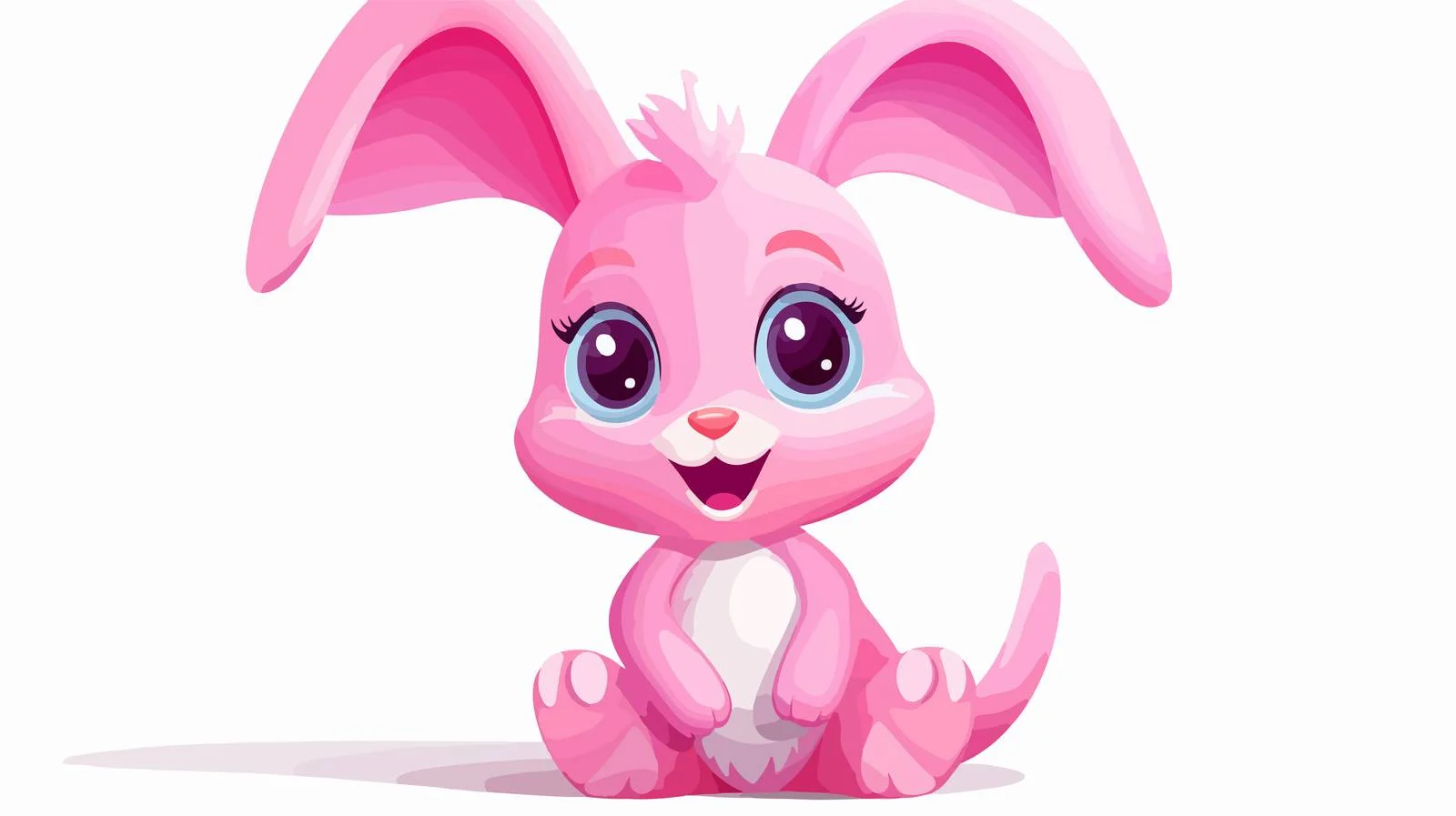 Whimsical Cartoon Pink Rabbit Vector Illustration — free download from Dotvec