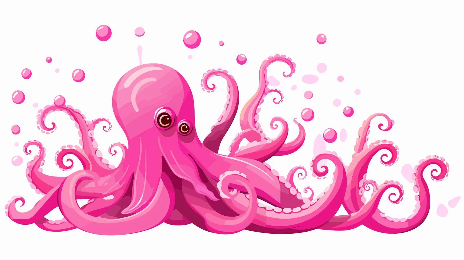 Pink Tentacle Cartoon Vector Illustration — free download from Dotvec