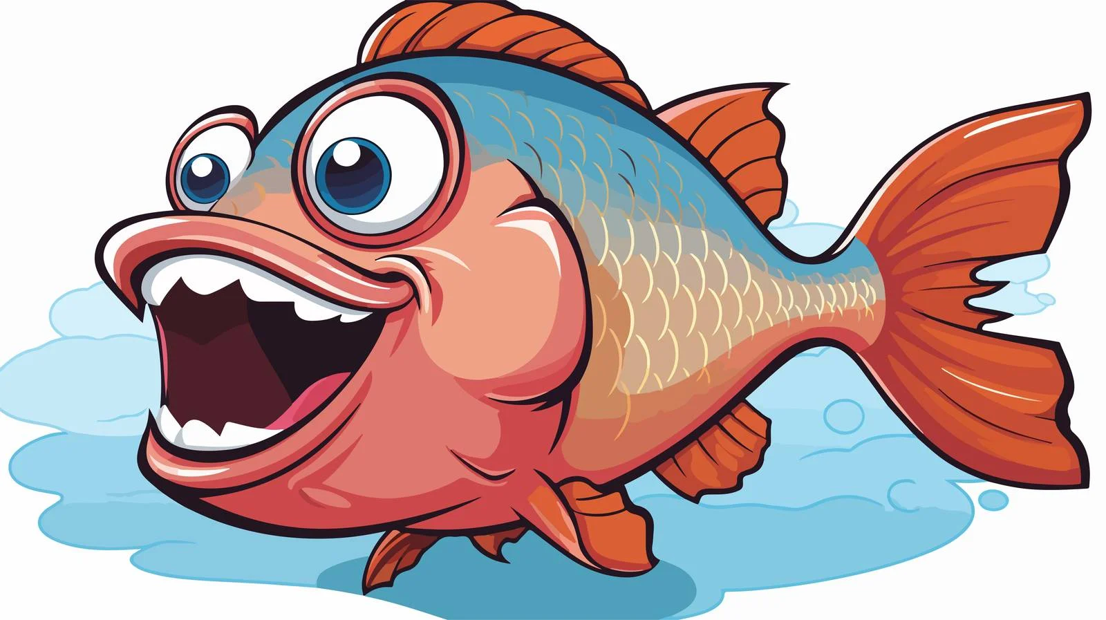 Retro Cartoon Piranha with Thought Bubble — free download from Dotvec