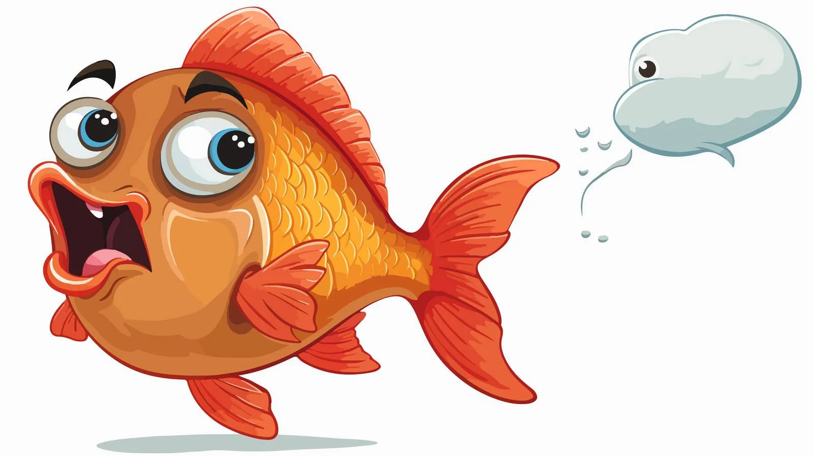Retro Cartoon Piranha Thought Bubble Illustration — free download from Dotvec