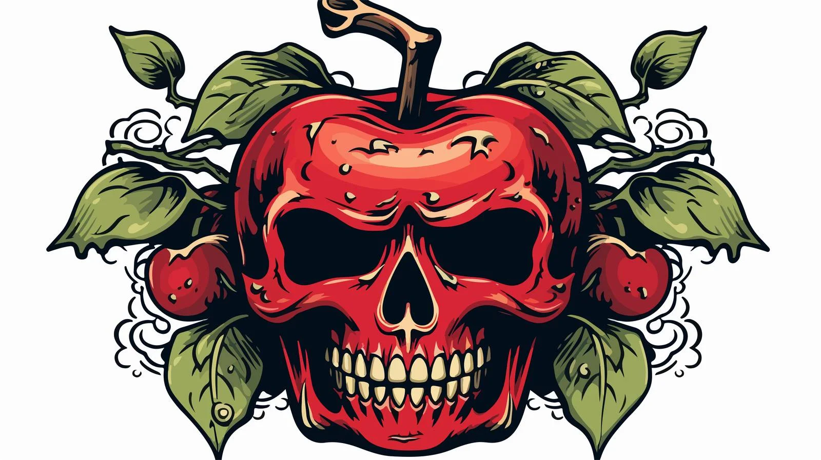 Vintage Poison Apple Illustration — free download from Dotvec