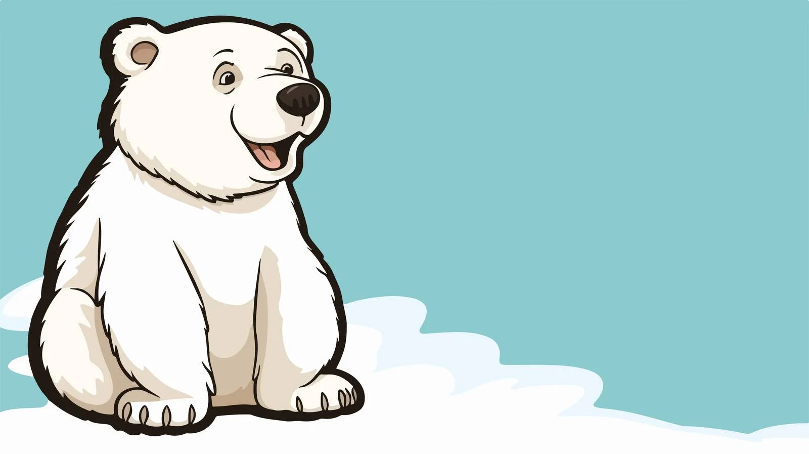 Vintage Polar Teddy Bear with Speech Bubble — free download from Dotvec
