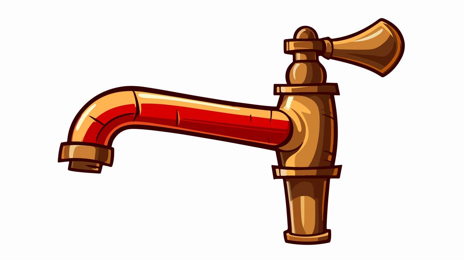 Vintage Cartoon Faucet Pouring Water Vector — free download from Dotvec
