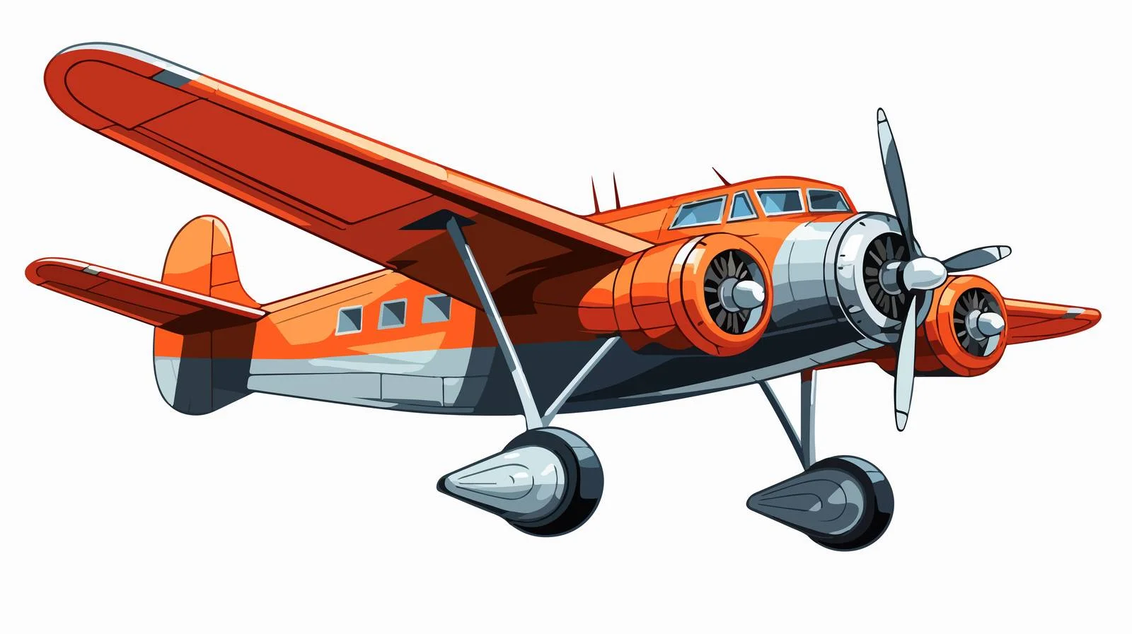 Vintage Cartoon Propeller Plane Illustration — free download from Dotvec