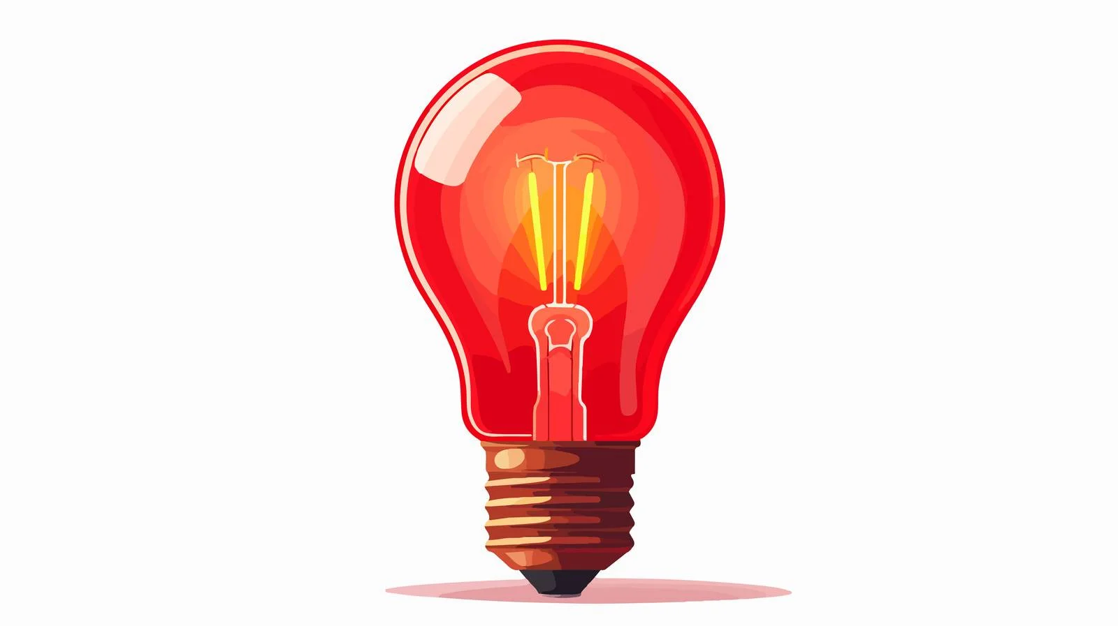 Retro Cartoon Red Light Bulb Illustration — free download from Dotvec