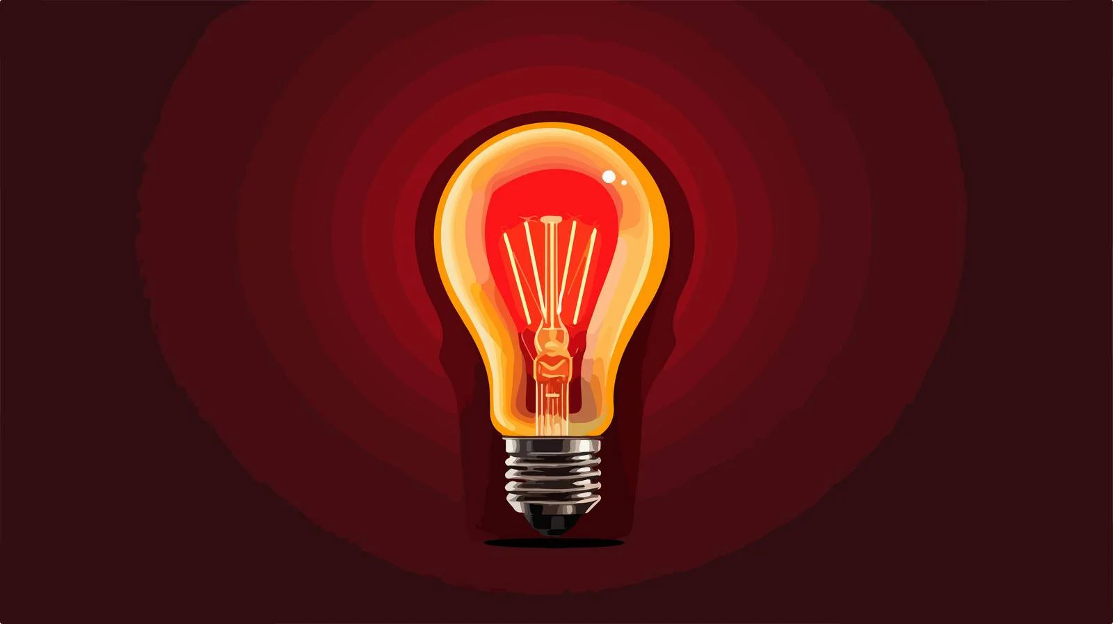 Vintage Cartoon Red Light Bulb Illustration — free download from Dotvec