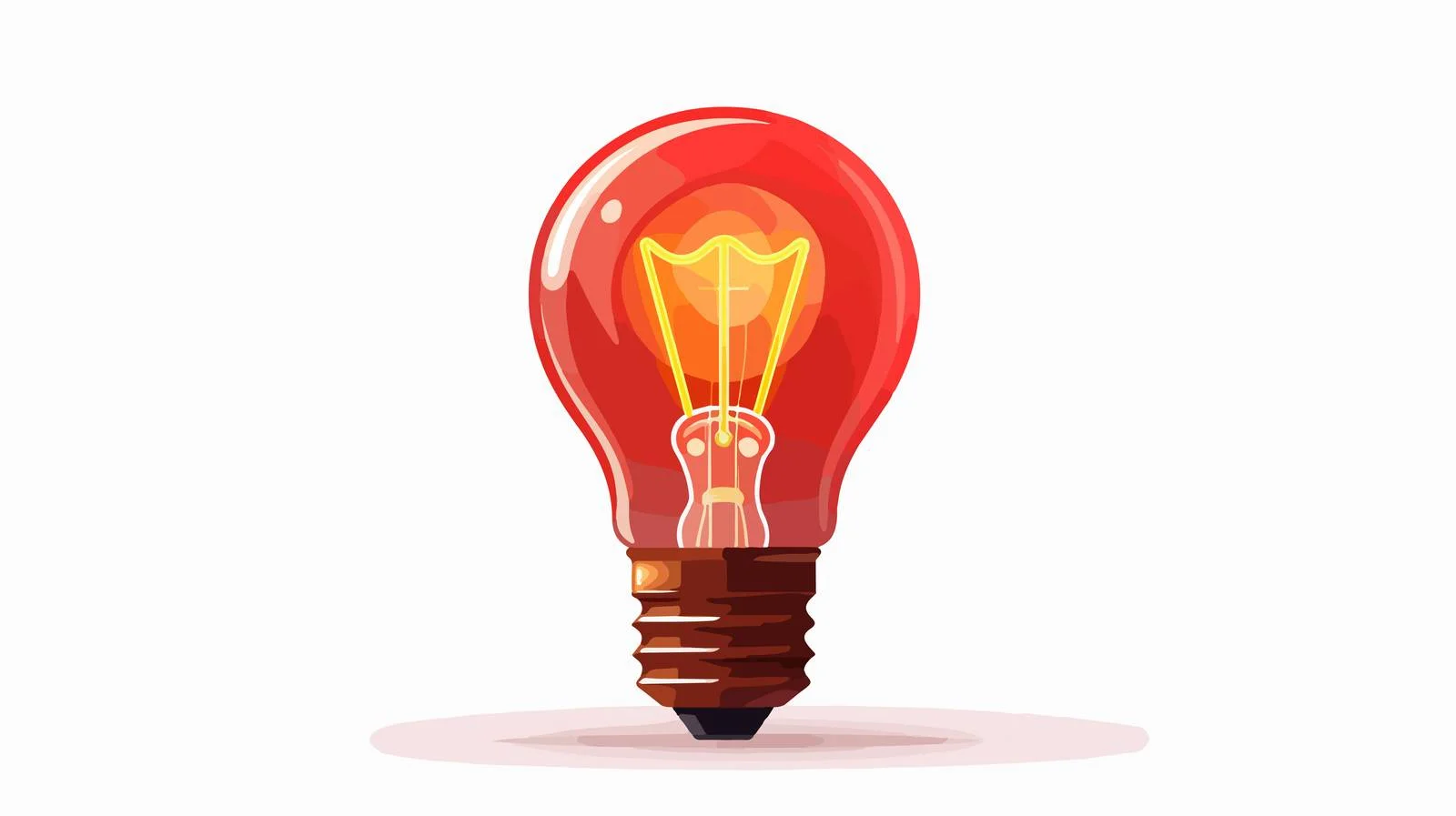 Retro Cartoon Red Light Bulb Illustration — free download from Dotvec