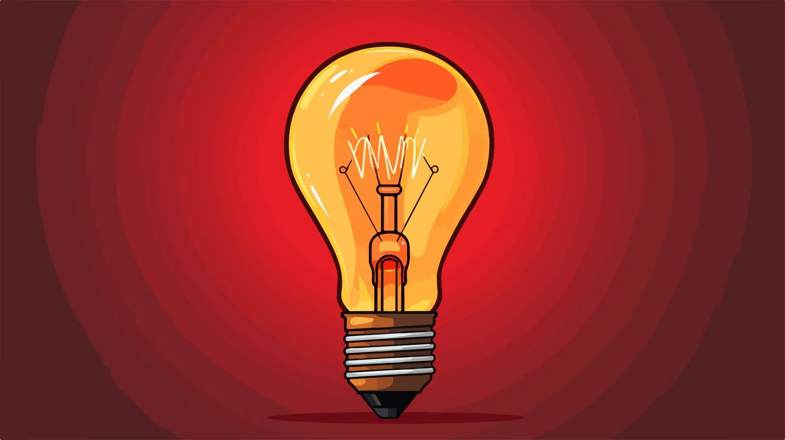 Vintage Red Light Bulb Vector Illustration — free download from Dotvec