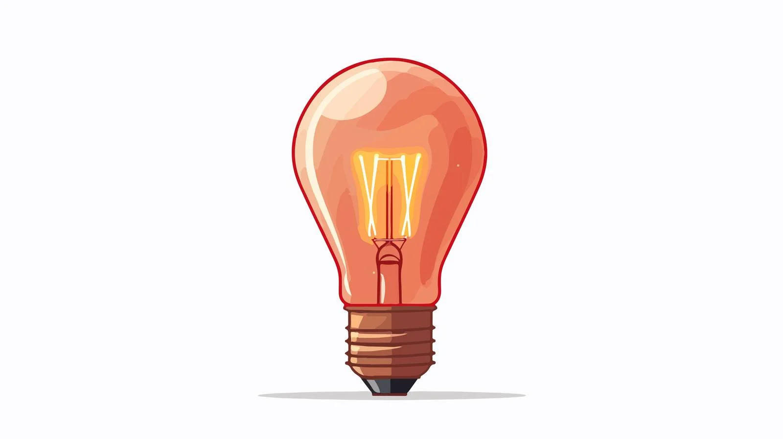 Vintage Red Light Bulb Illustration — free download from Dotvec