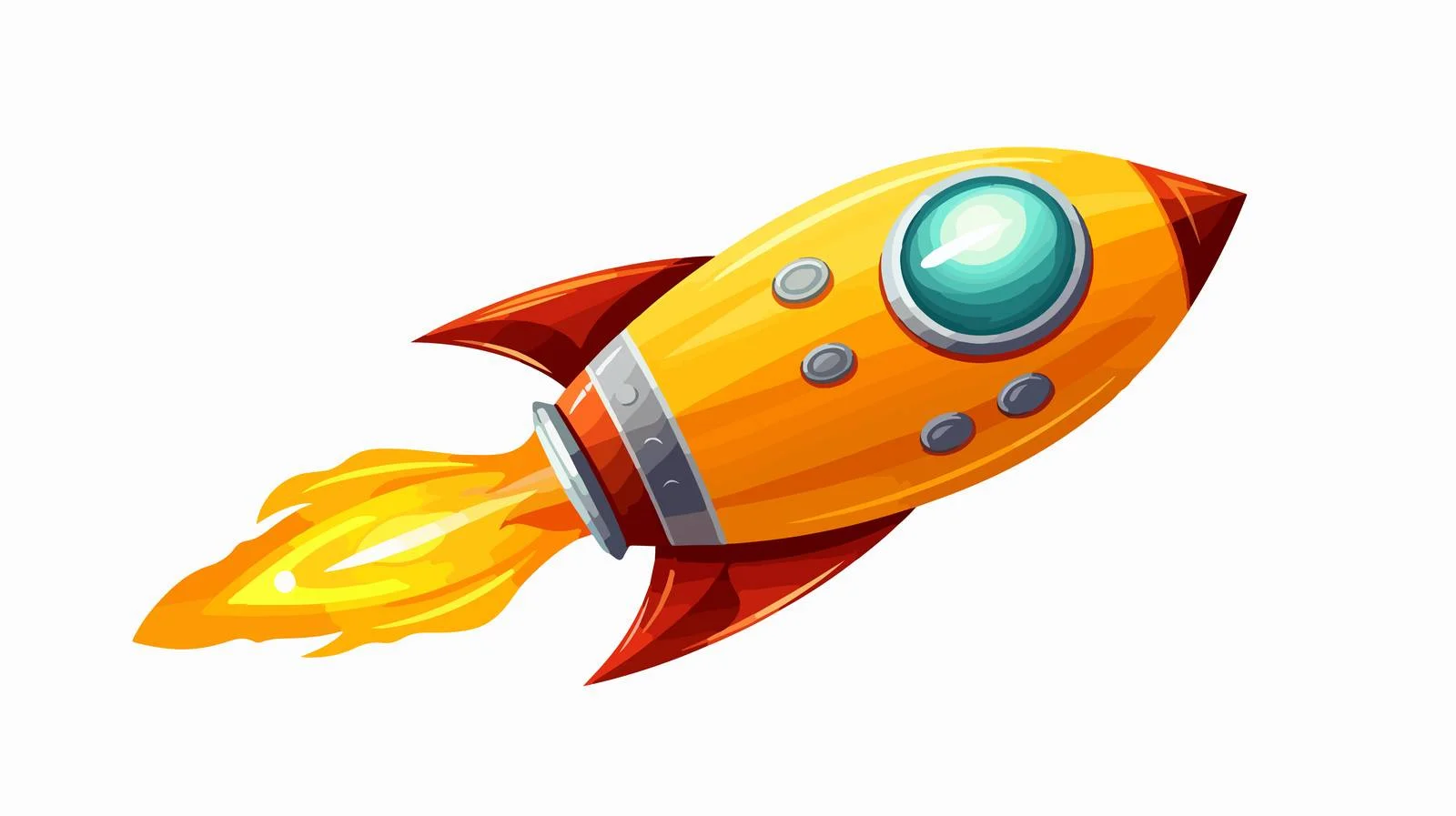 Retro Cartoon Rocket Flying Vector Illustration — free download from Dotvec