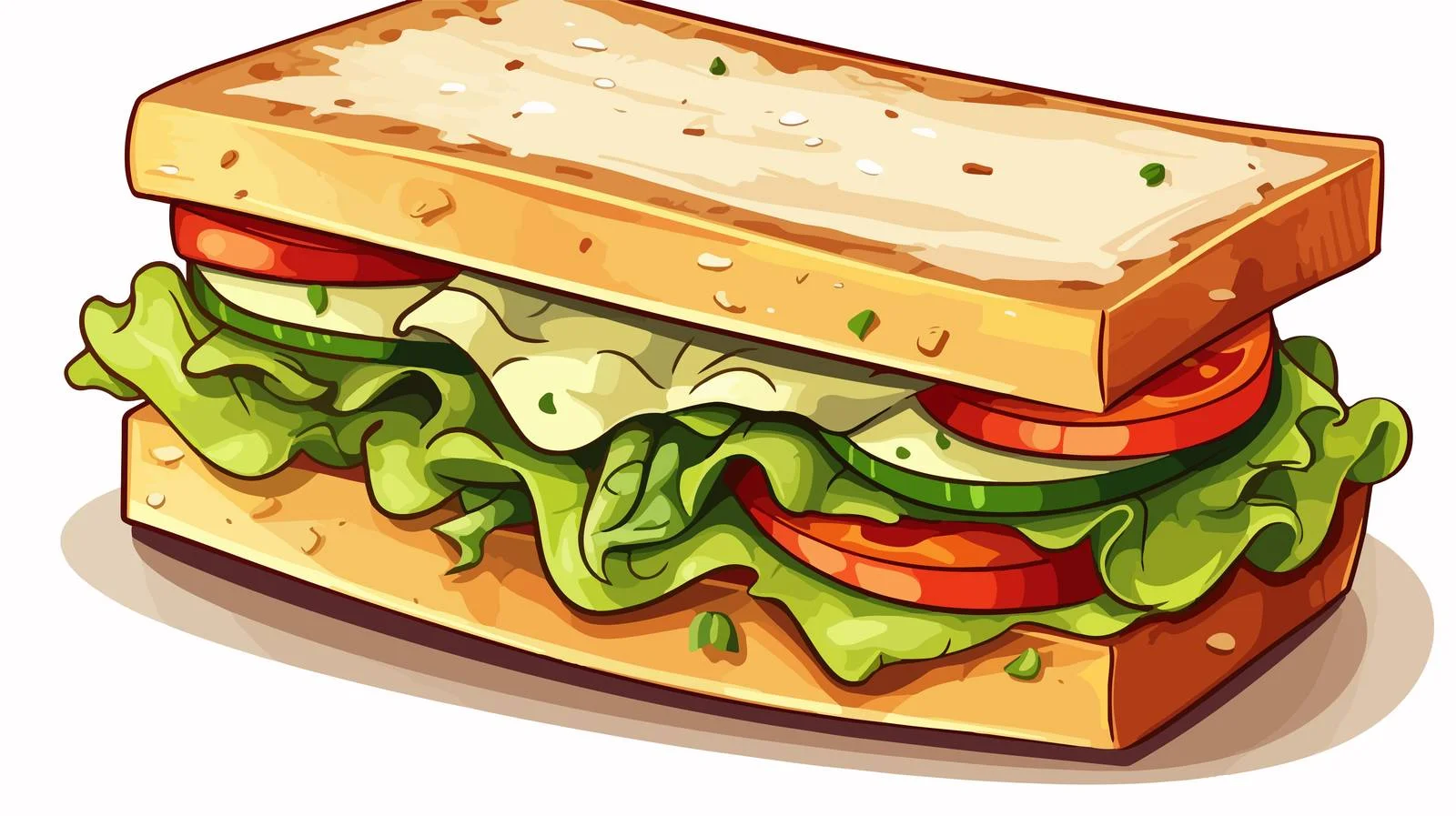 Vintage Cartoon Sandwich Vector Illustration — free download from Dotvec