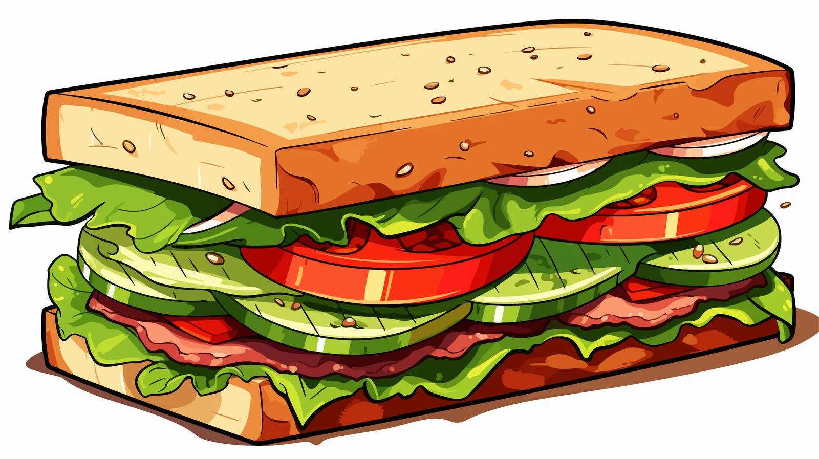 Vintage Cartoon Sandwich Vector Illustration — free download from Dotvec