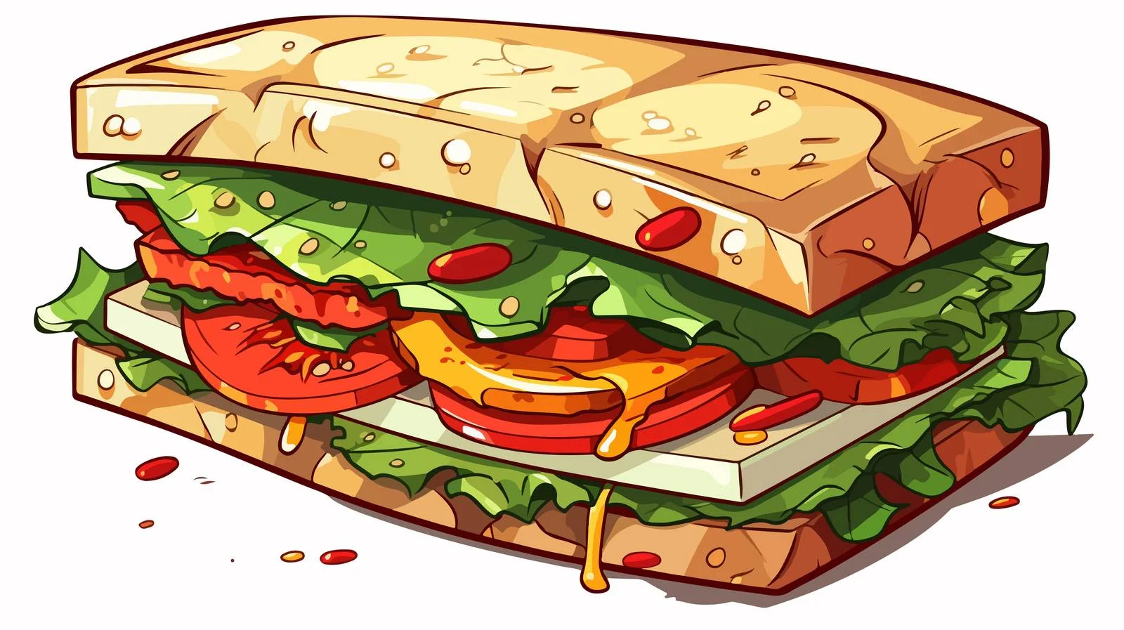 Vintage Cartoon Sandwich Vector Illustration — free download from Dotvec