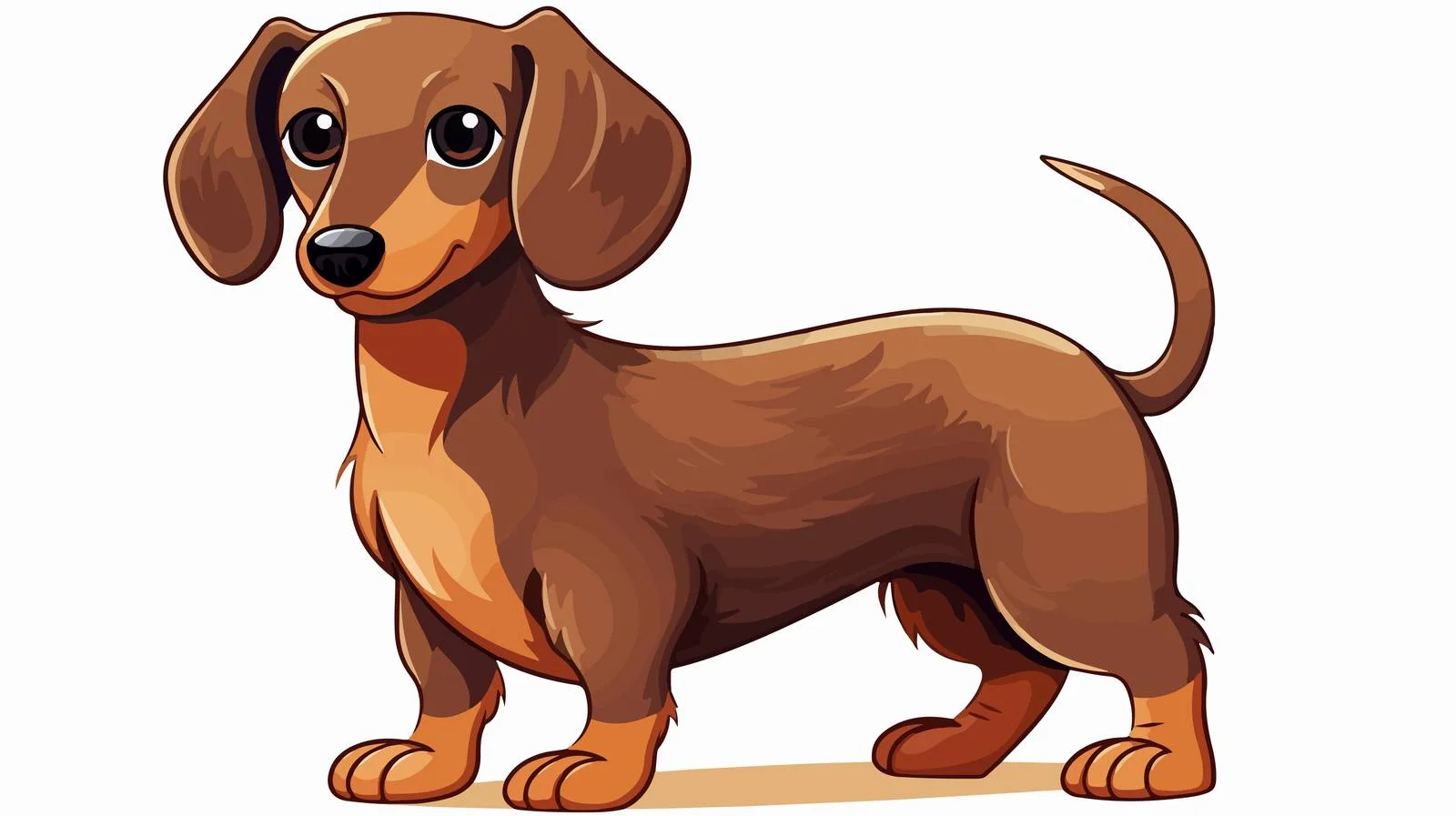 Retro Cartoon Sausage Dog Illustration — free download from Dotvec