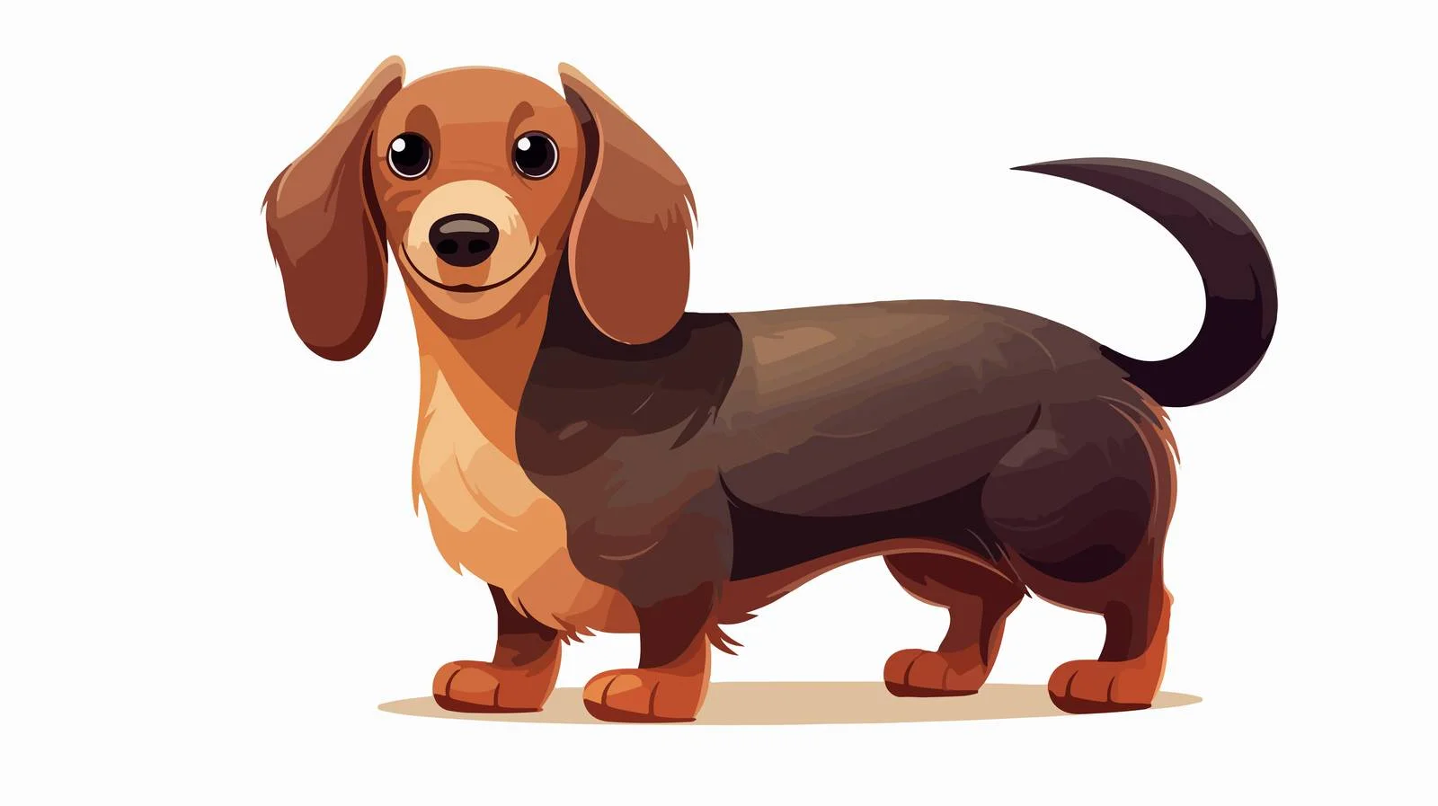 Retro Cartoon Sausage Dog Illustration — free download from Dotvec