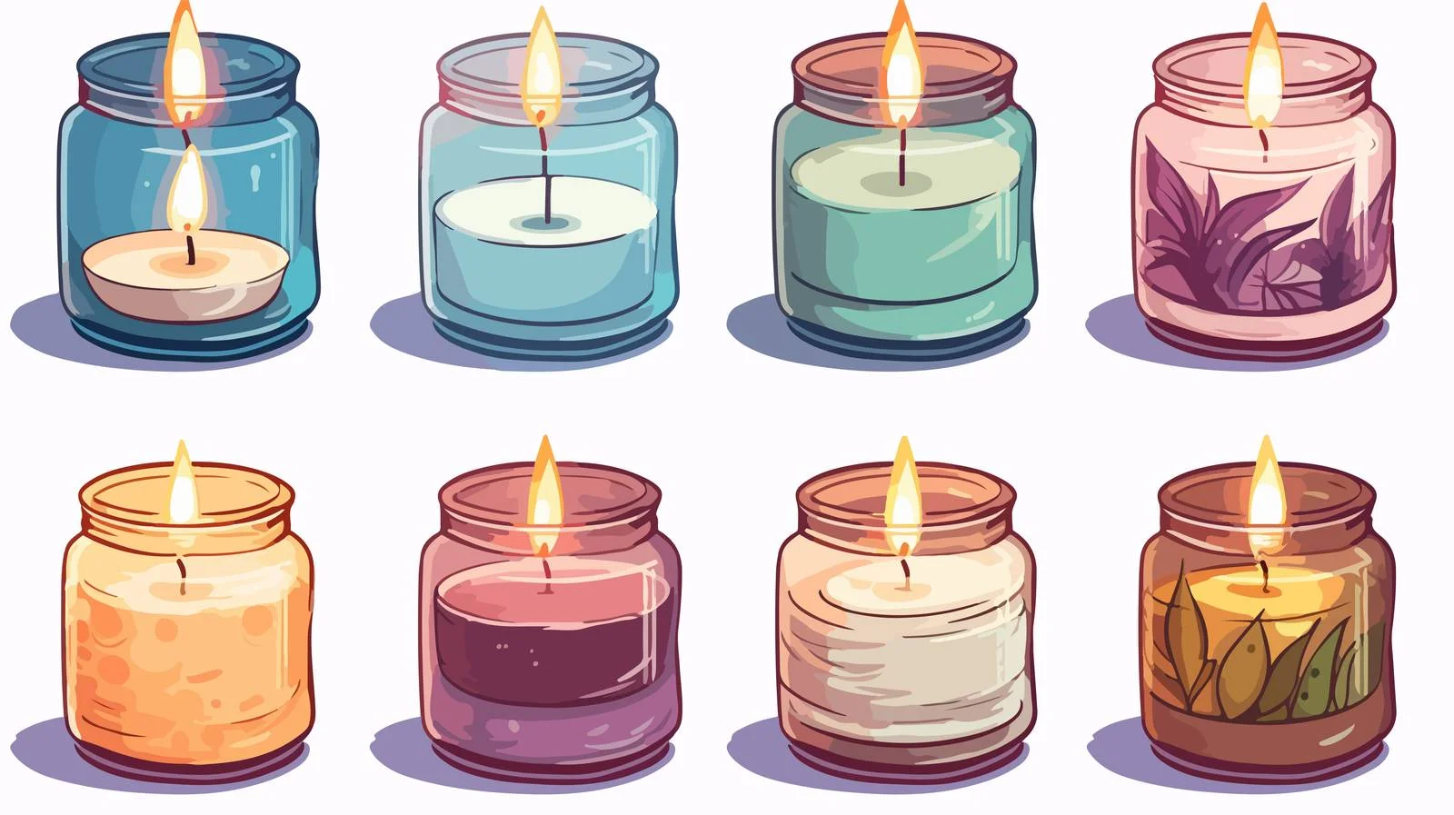 Vintage Cartoon Scented Candles Vector Illustration — free download from Dotvec
