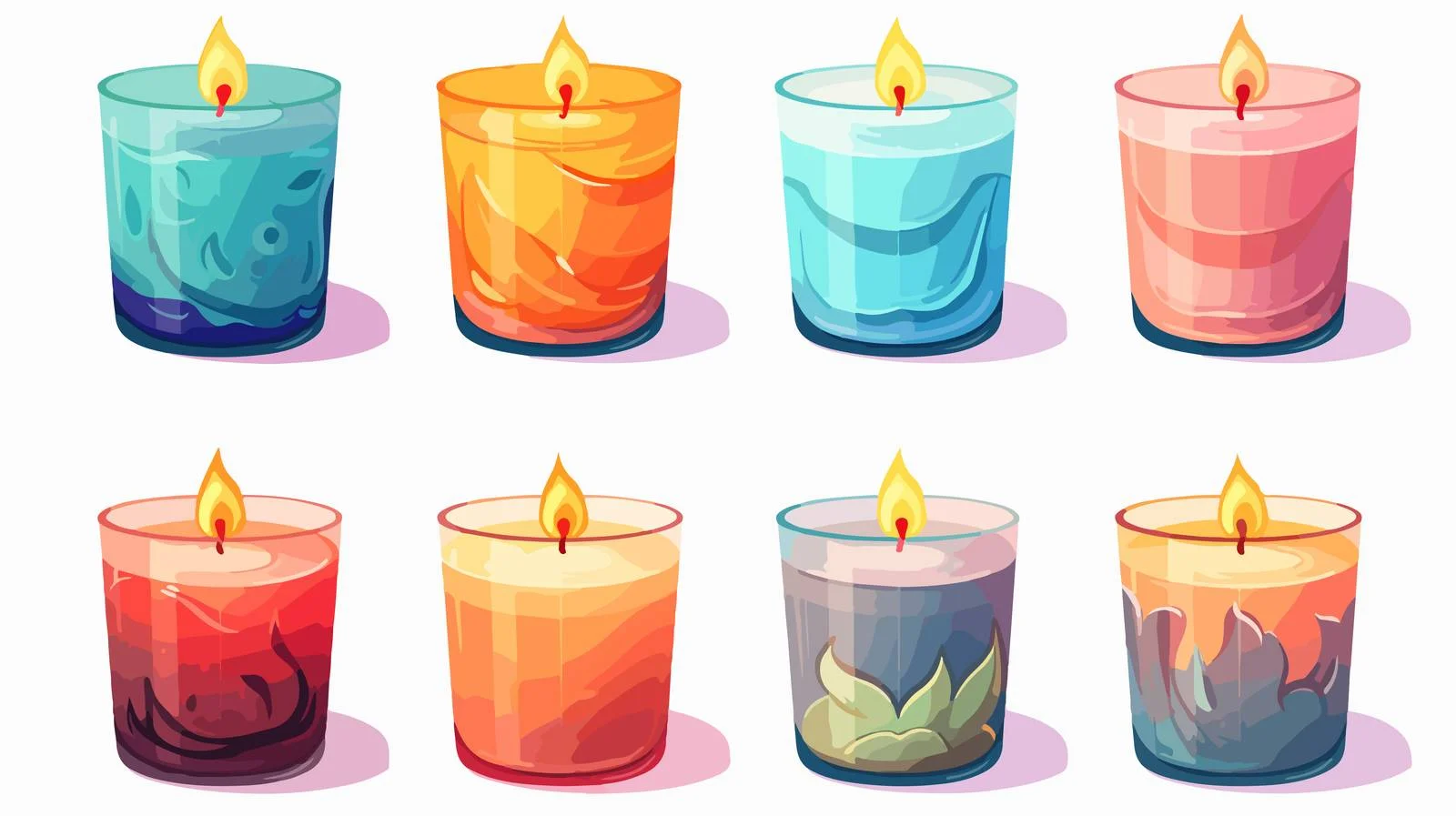 Vintage Cartoon Scented Candles Vector Illustration — free download from Dotvec