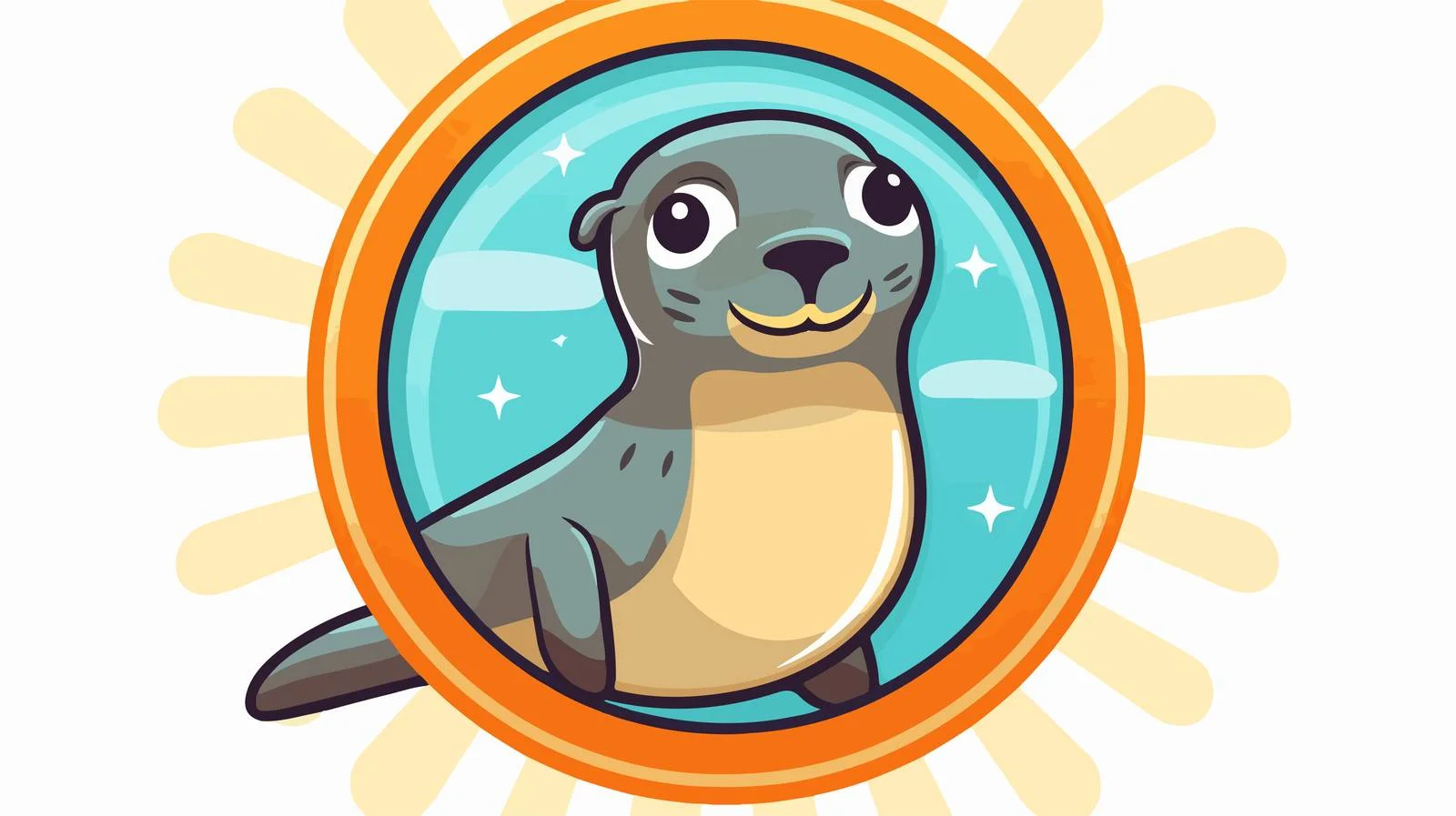Retro Cartoon Seal Vector Illustration — free download from Dotvec