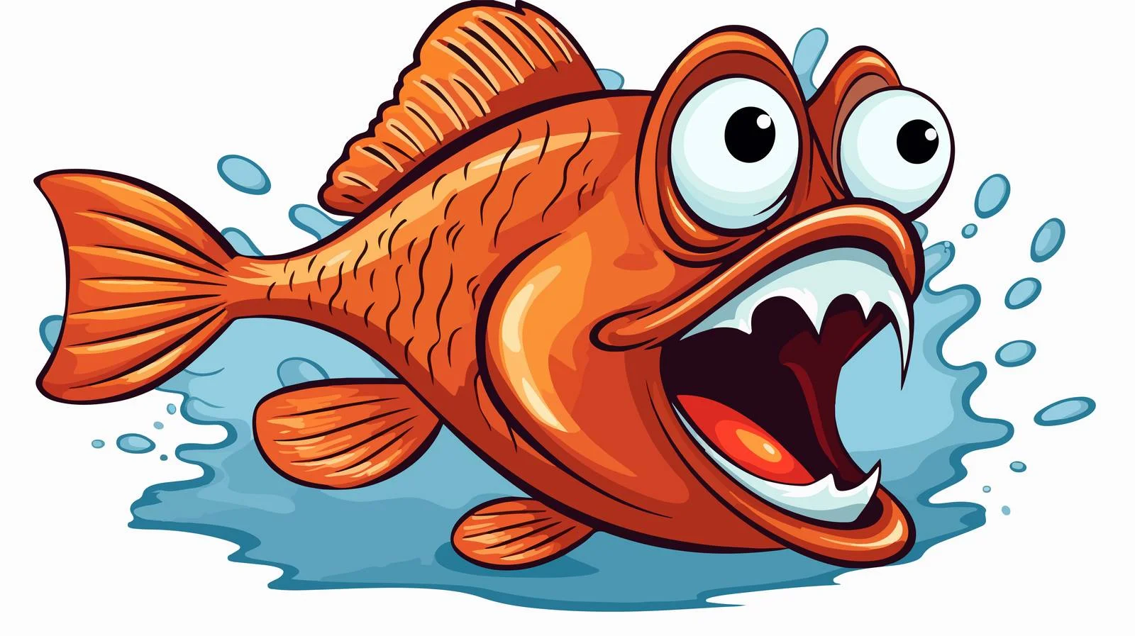 Surprised Retro Cartoon Fish Vector — free download from Dotvec