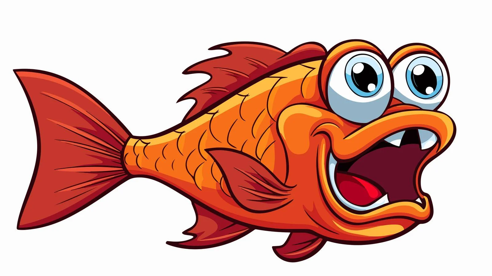 Vintage Fish Cartoon Illustration — free download from Dotvec