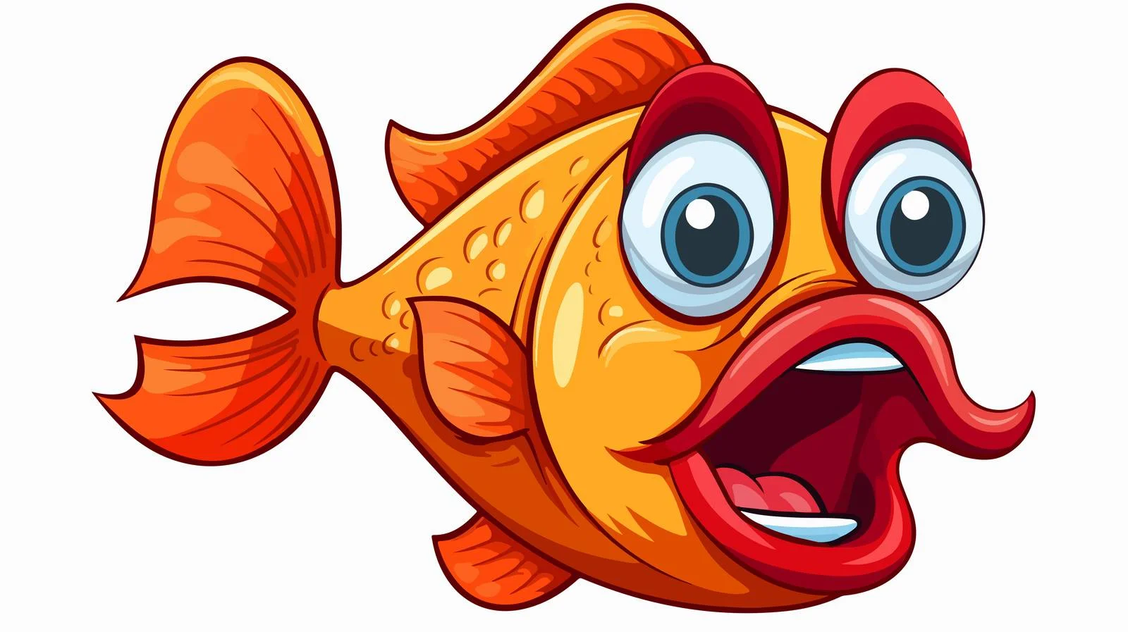 Vintage Cartoon Surprised Fish Illustration — free download from Dotvec