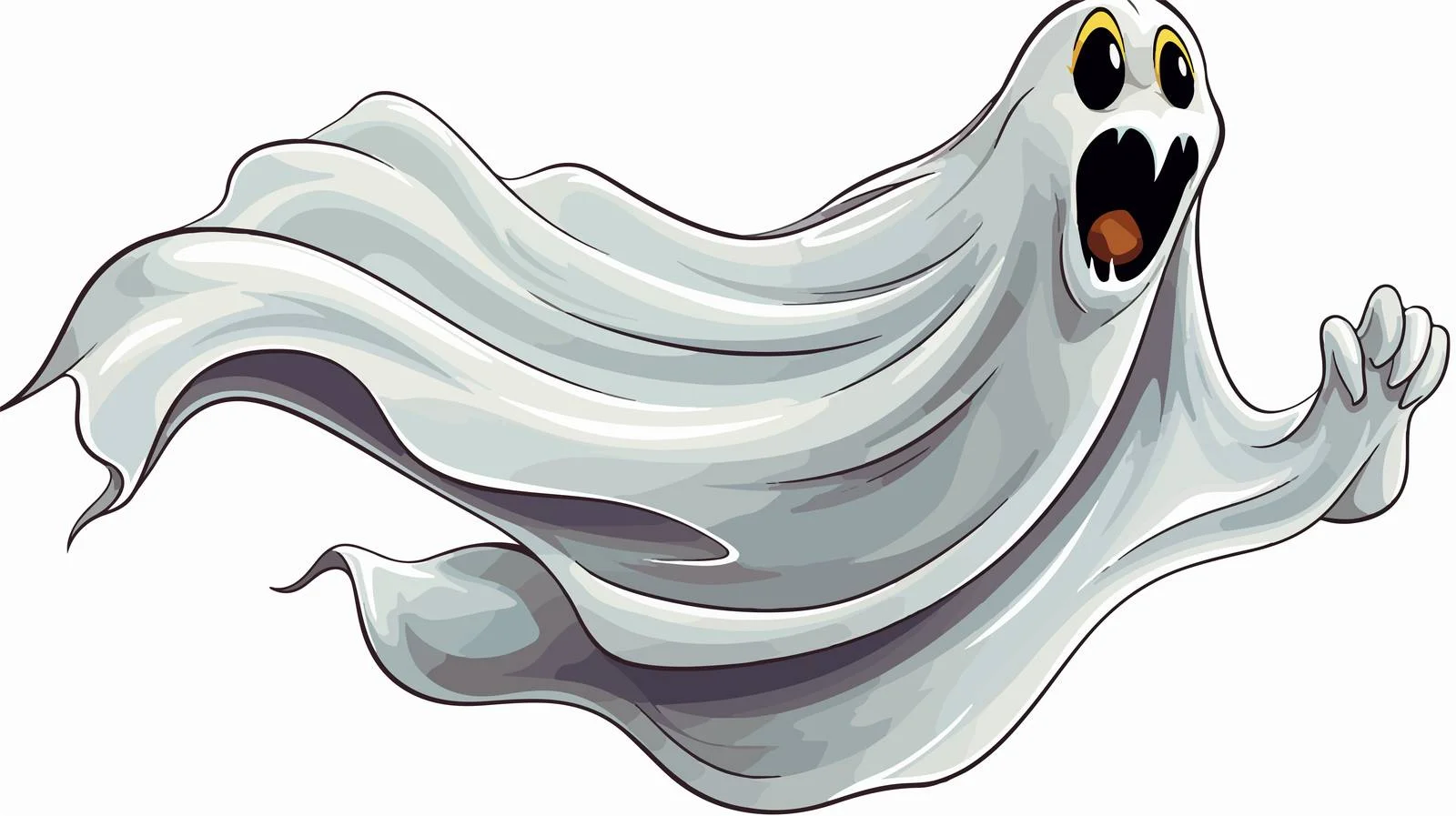 Retro Shrieking Ghost Cartoon Vector Illustration — free download from Dotvec