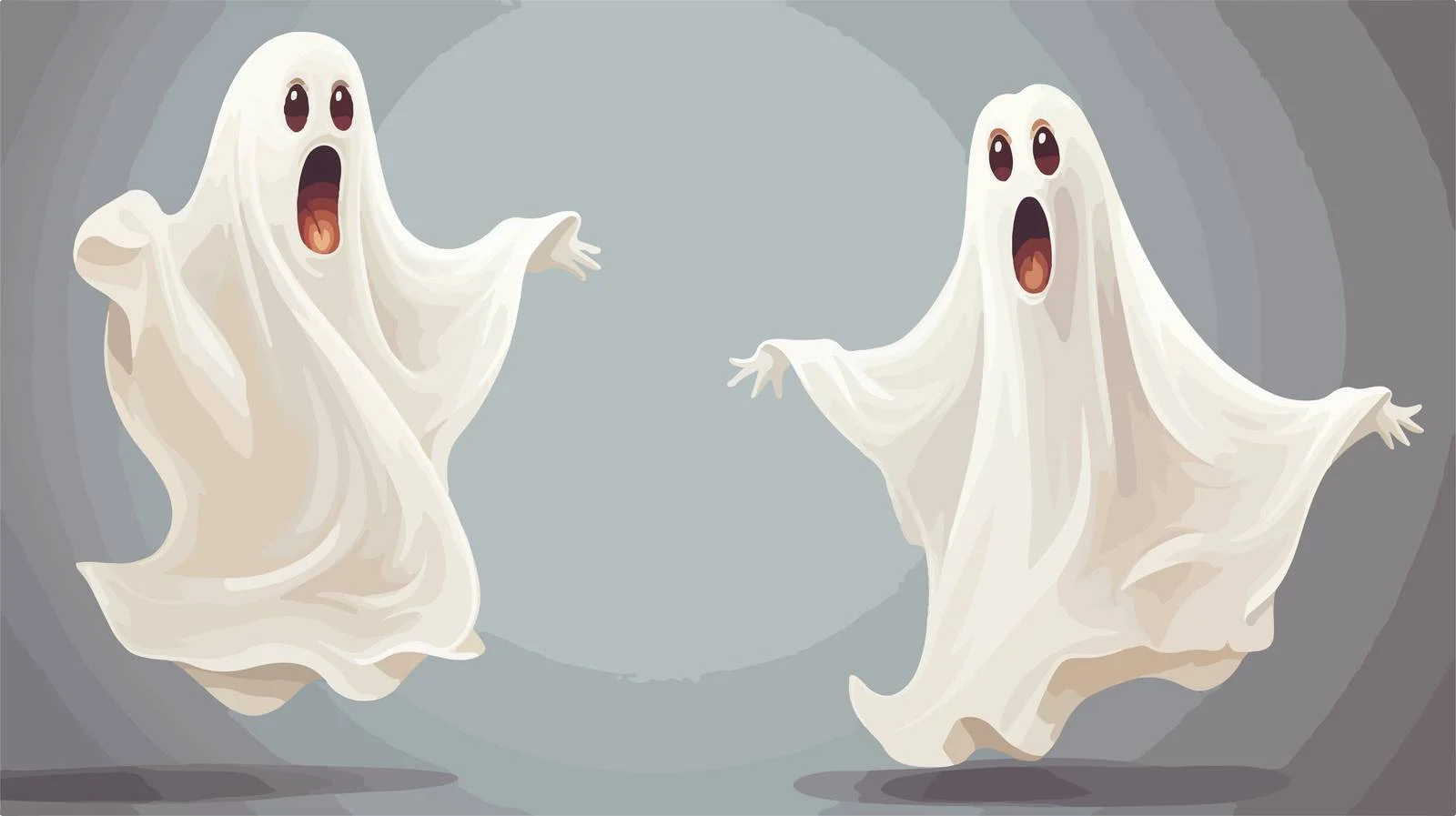 Vintage Cartoon Shrieking Ghost Vector Illustration — free download from Dotvec
